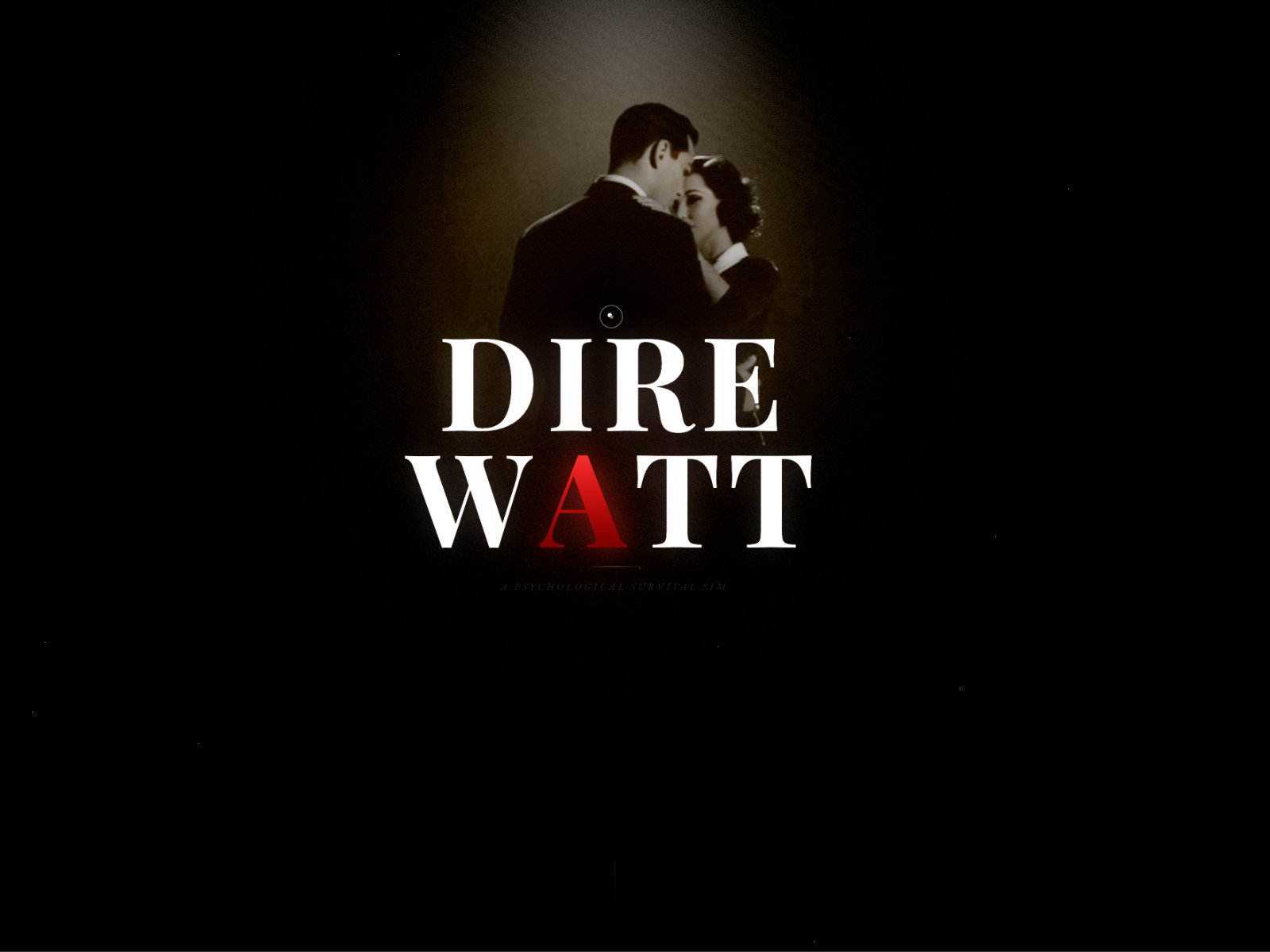 DIRE WATT Hero Title with Flickering Red...