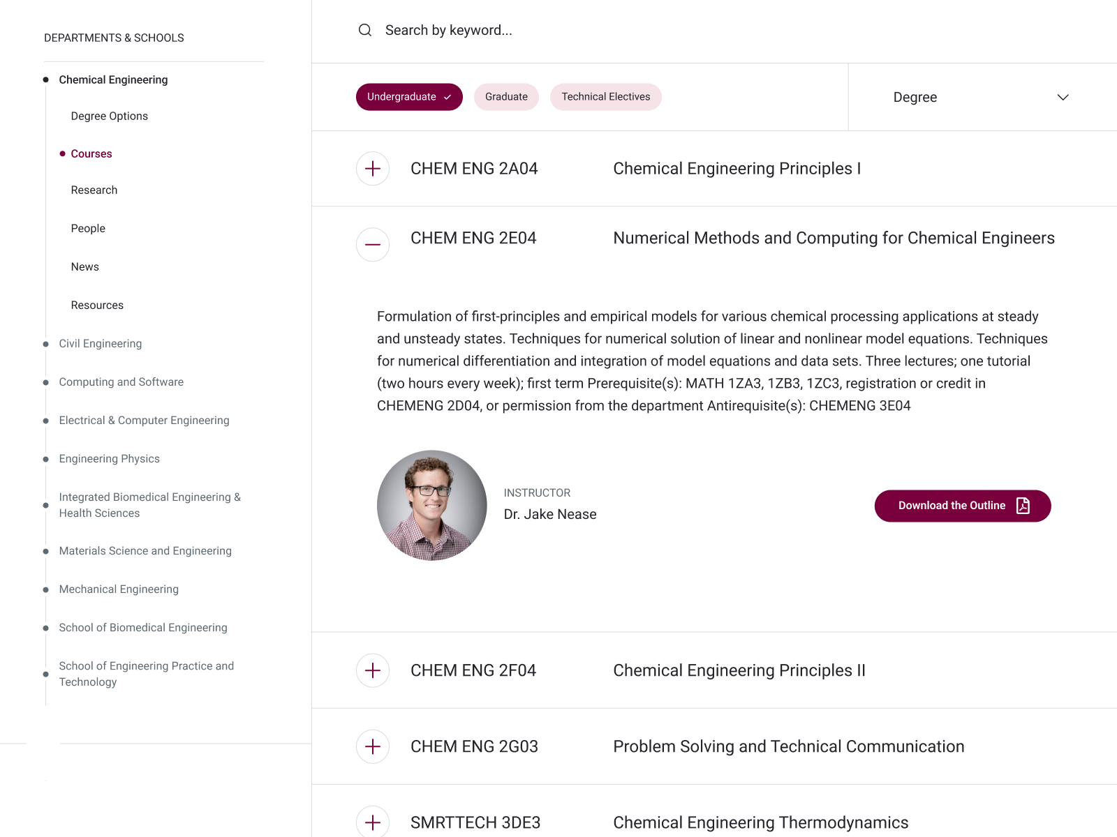 Explore courses by department