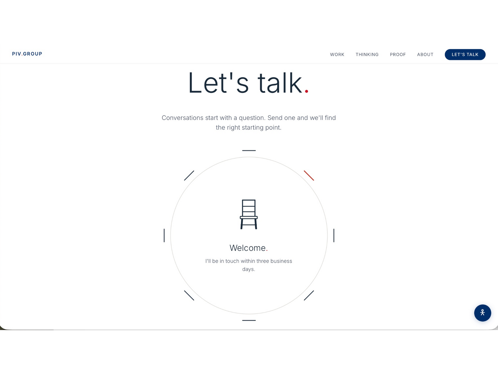 Interactive round-table contact form