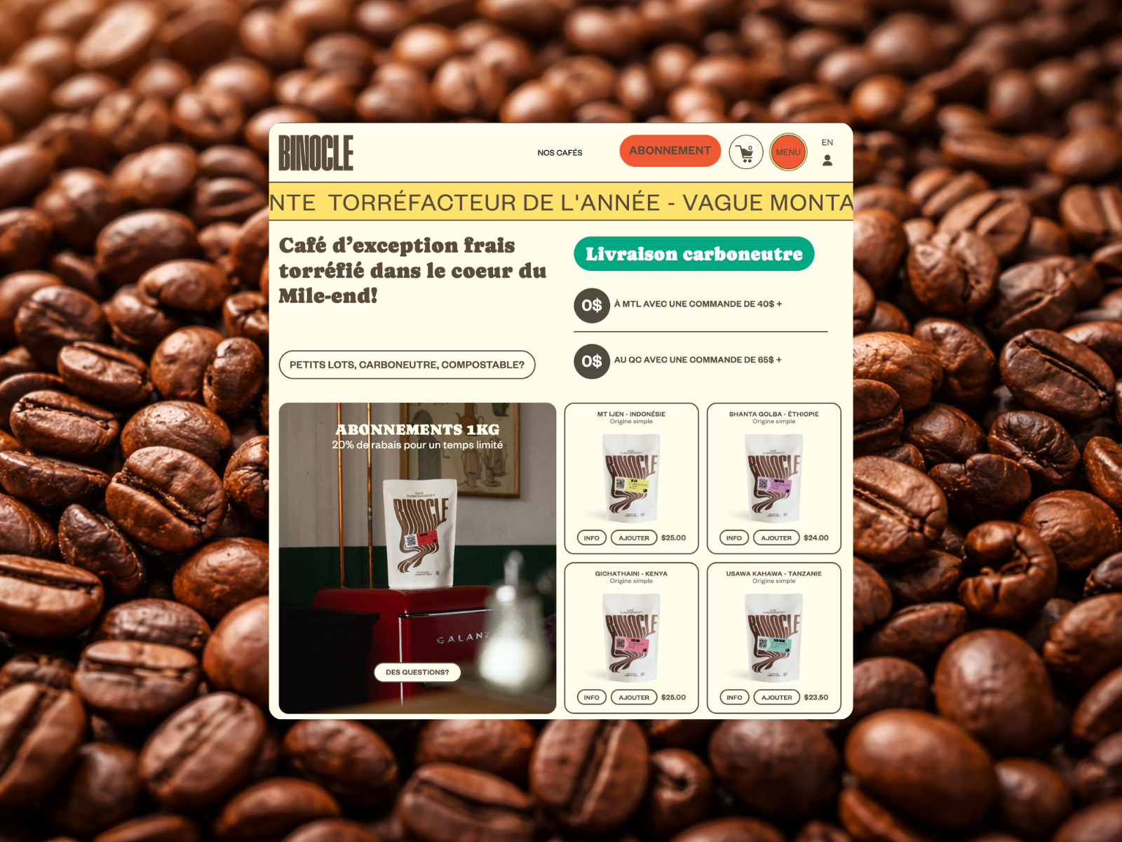 List of Products Page