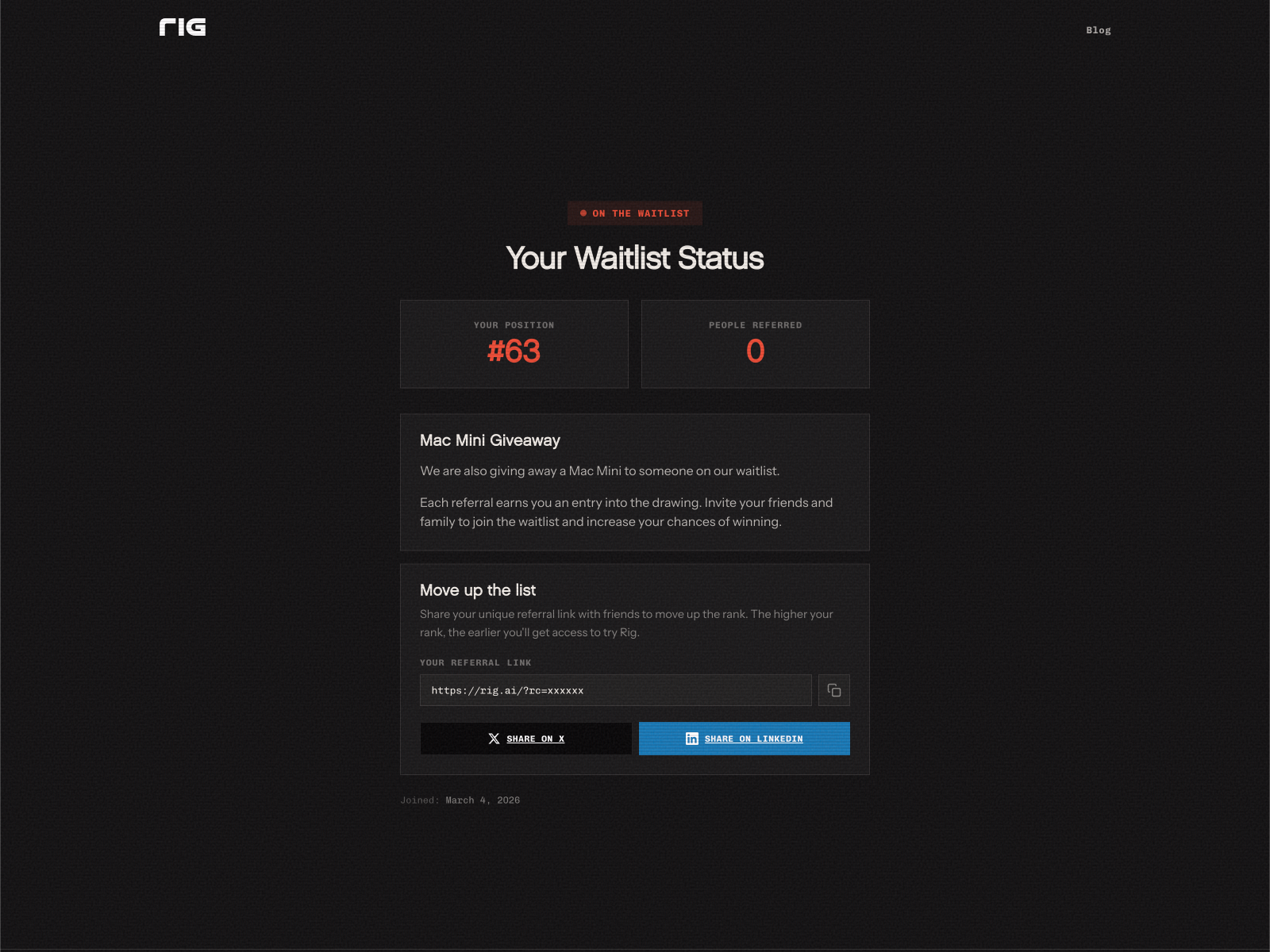 Waitlist / Referral