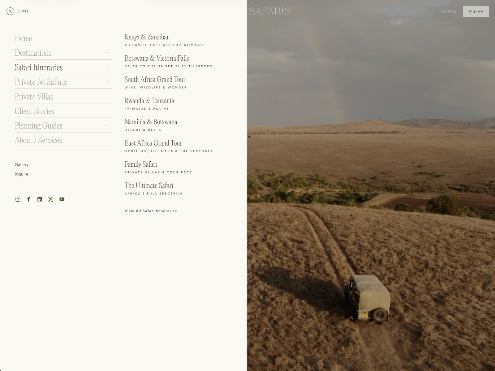 Reverie Safari Menu