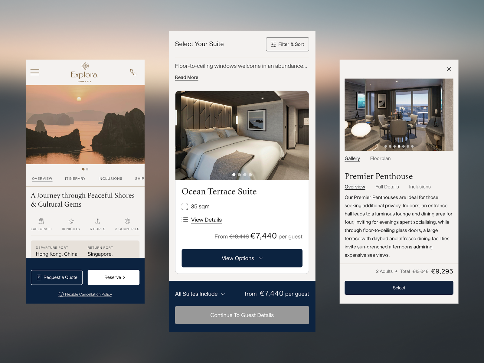 Booking Funnel - Suites Selection