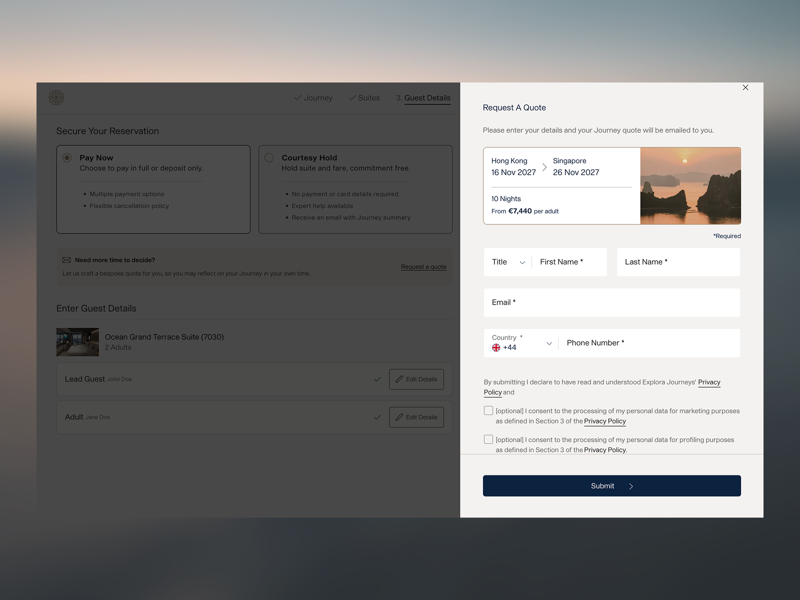 Booking Funnel - Guest Selection