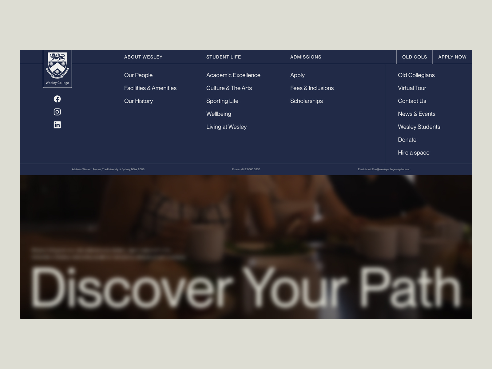 Hover menu