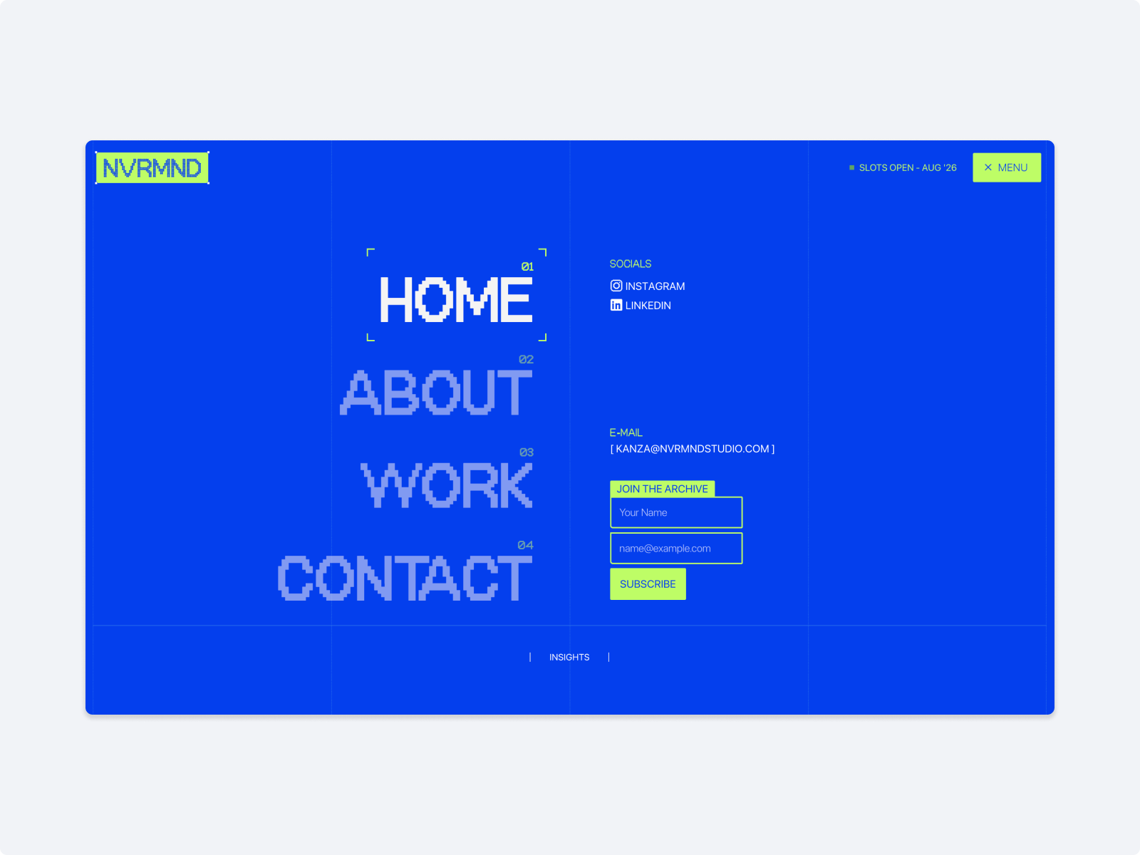 Fullscreen Menu