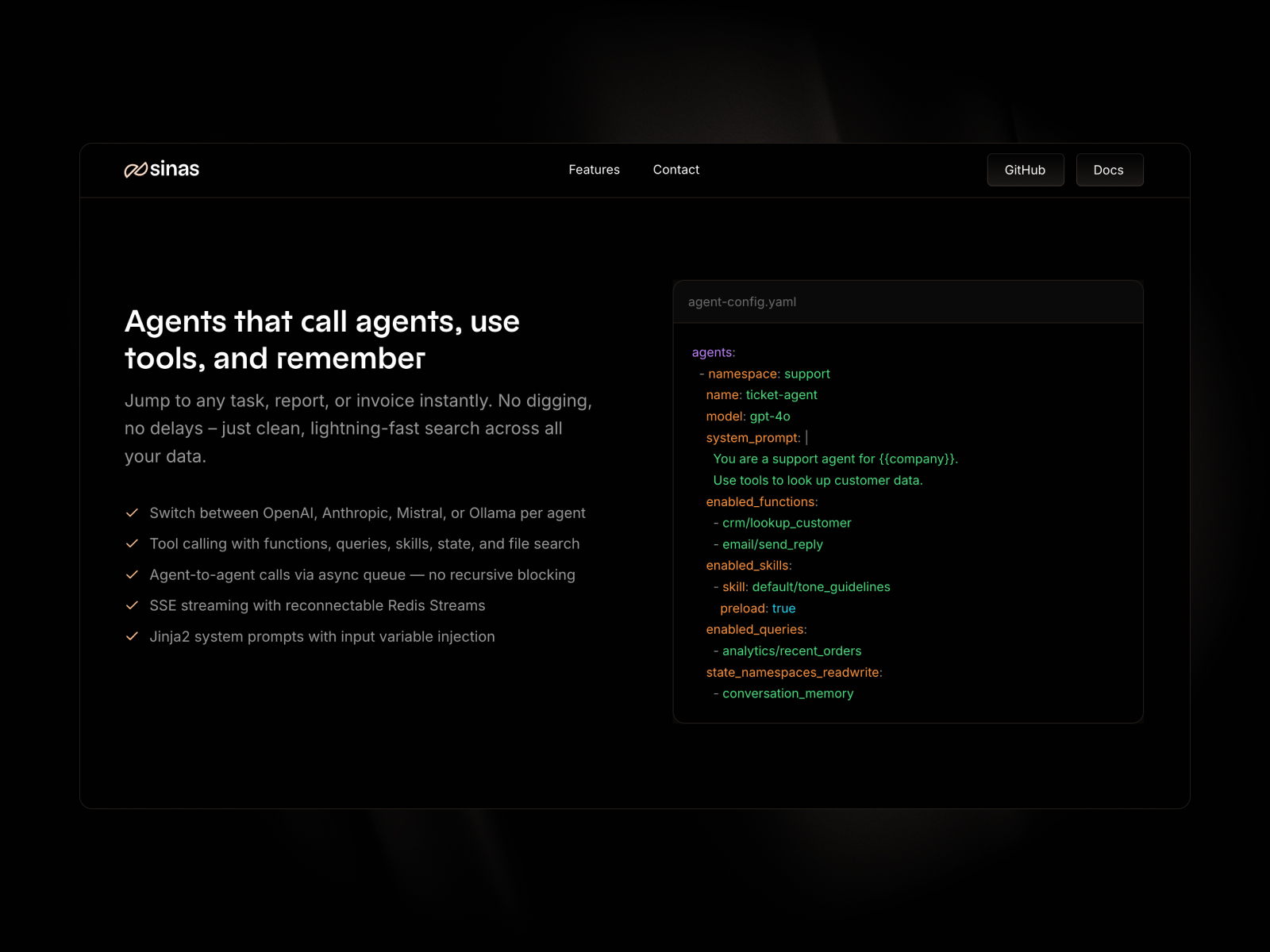 Sinas - Github and Documentation