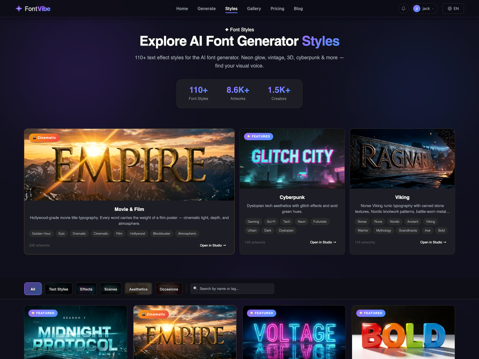 All Text Styles — Cinematic, Cyberpunk,...