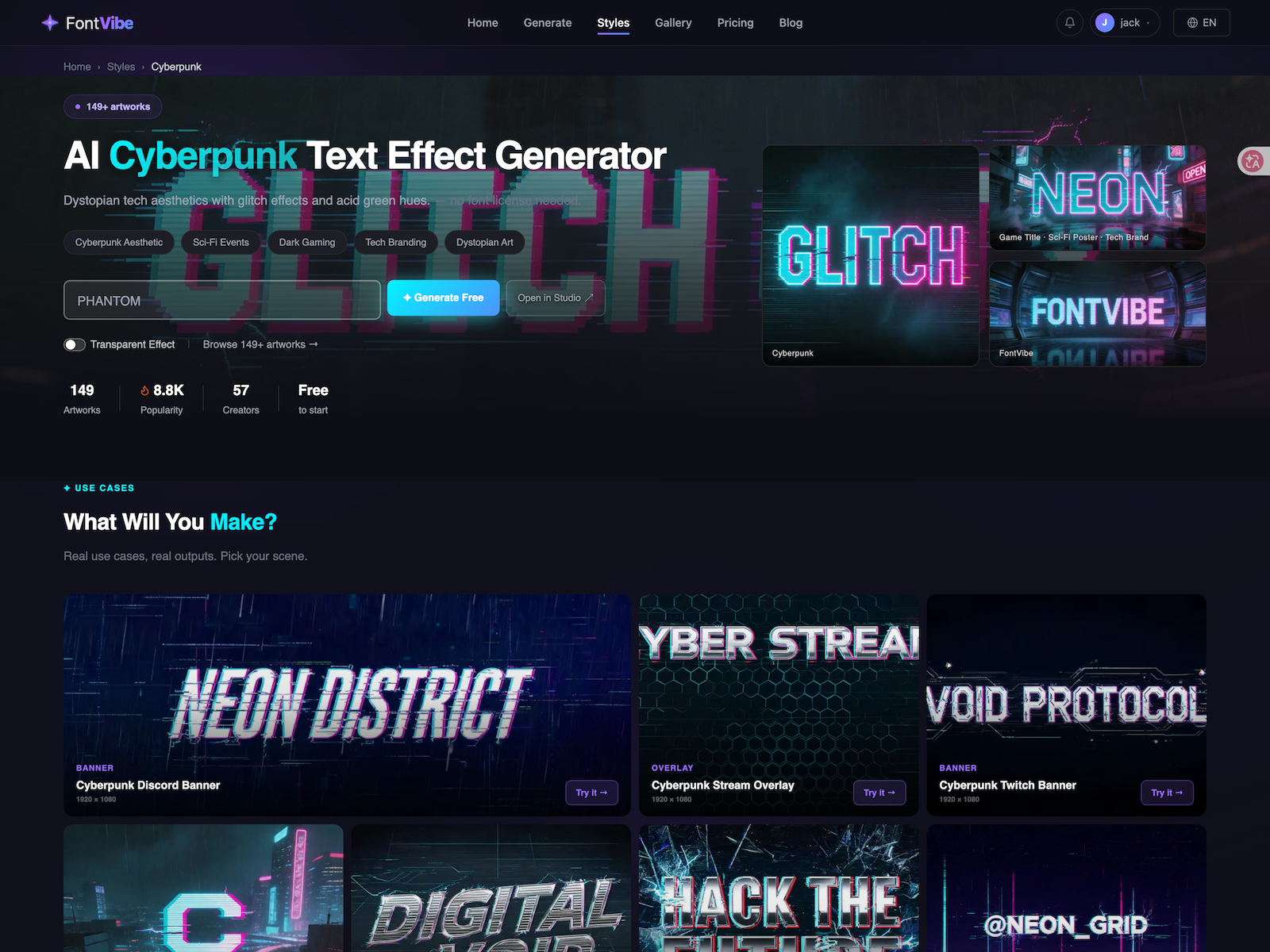 AI Cyberpunk Text Effect Generator