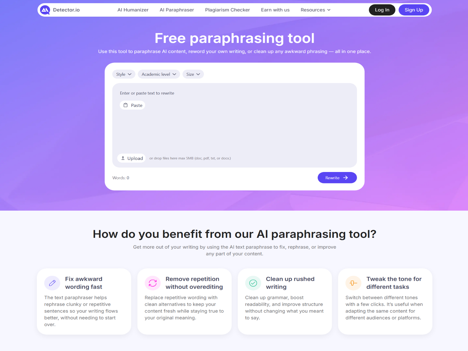 AI paraphrasing tool