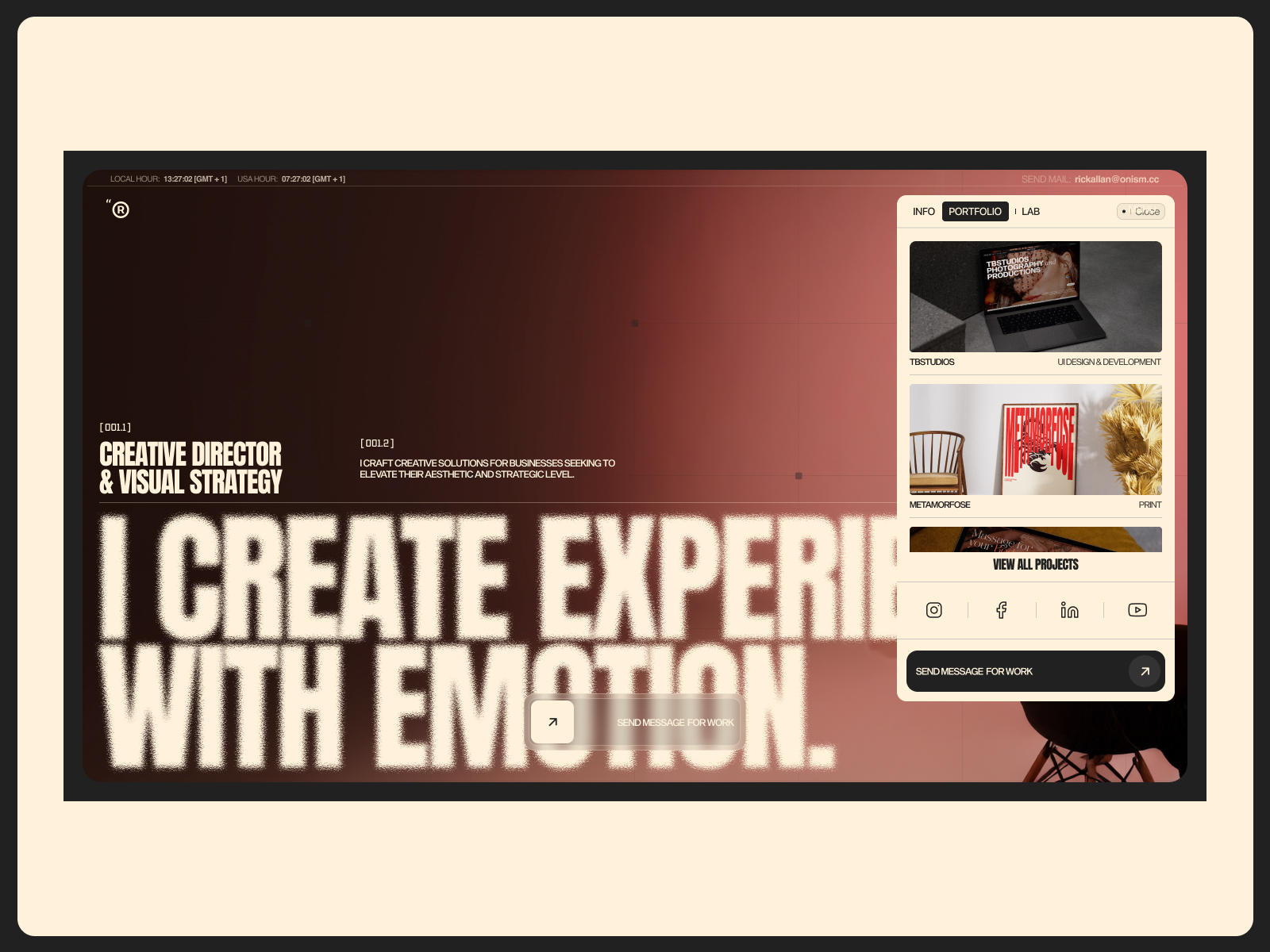 Portfolio Design (Scroll Horizontal + Blur Effect)