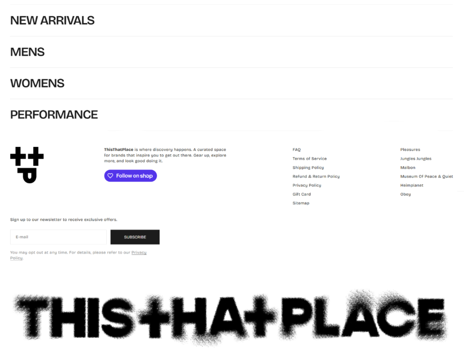 ThisThatPlace.com Home Page & Footer Design