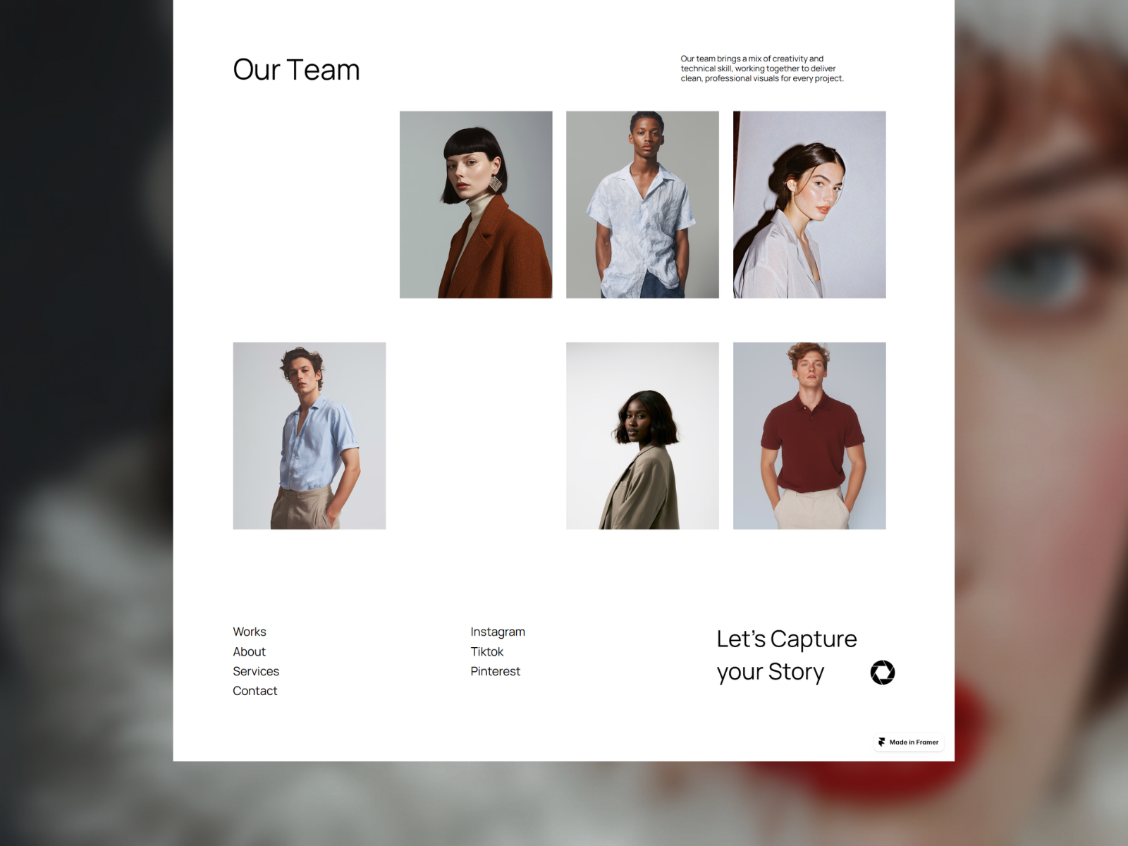 Team Section (Photograpy Website Template)