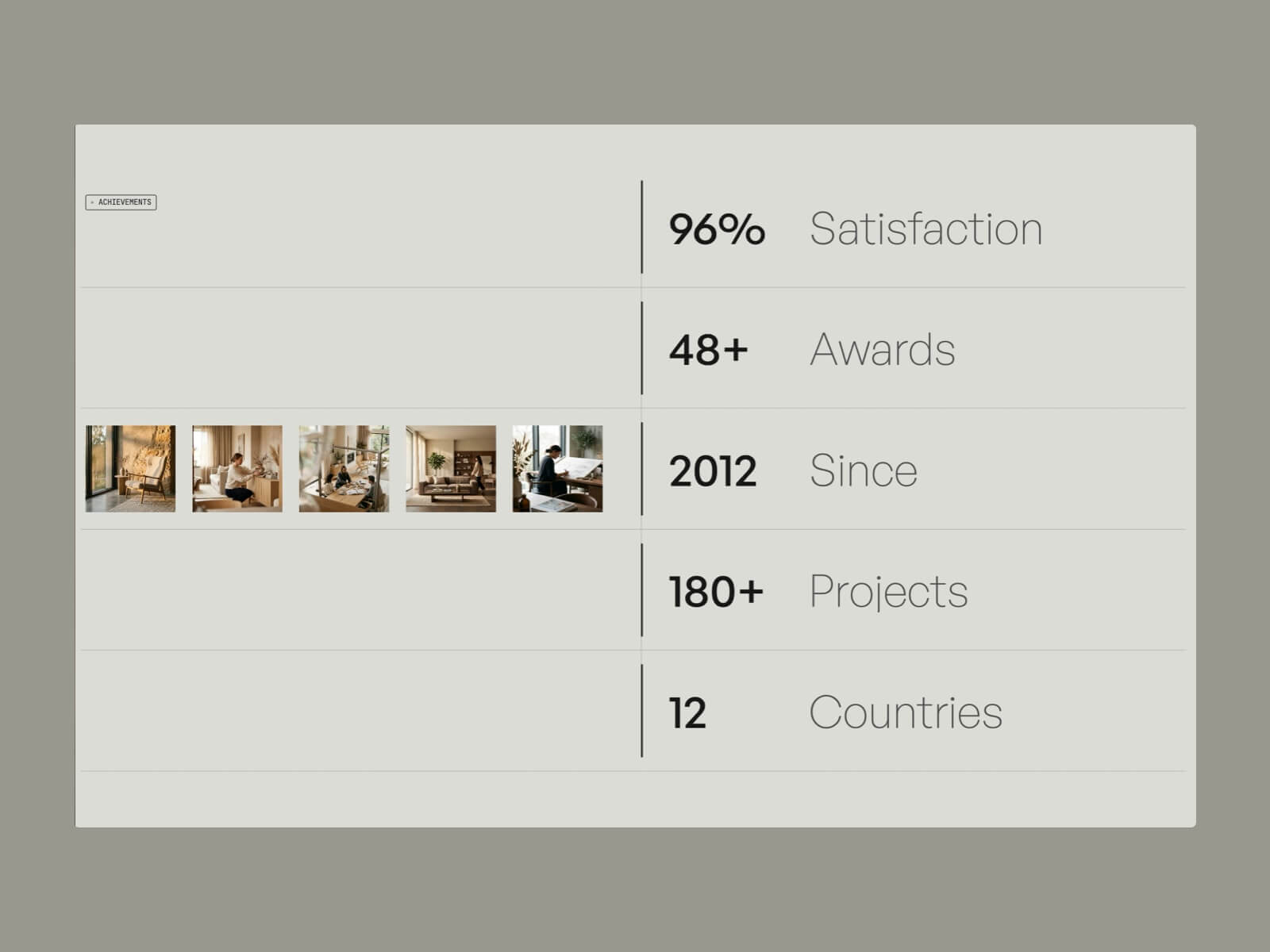 Halston: Content section designs
