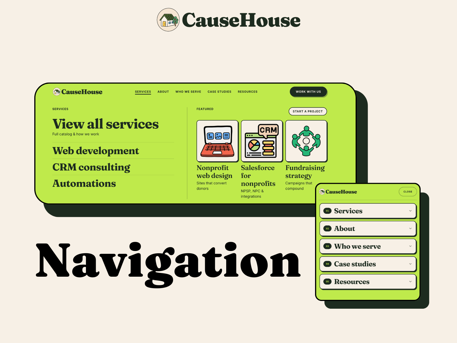 CauseHouse Retro Mega Menu