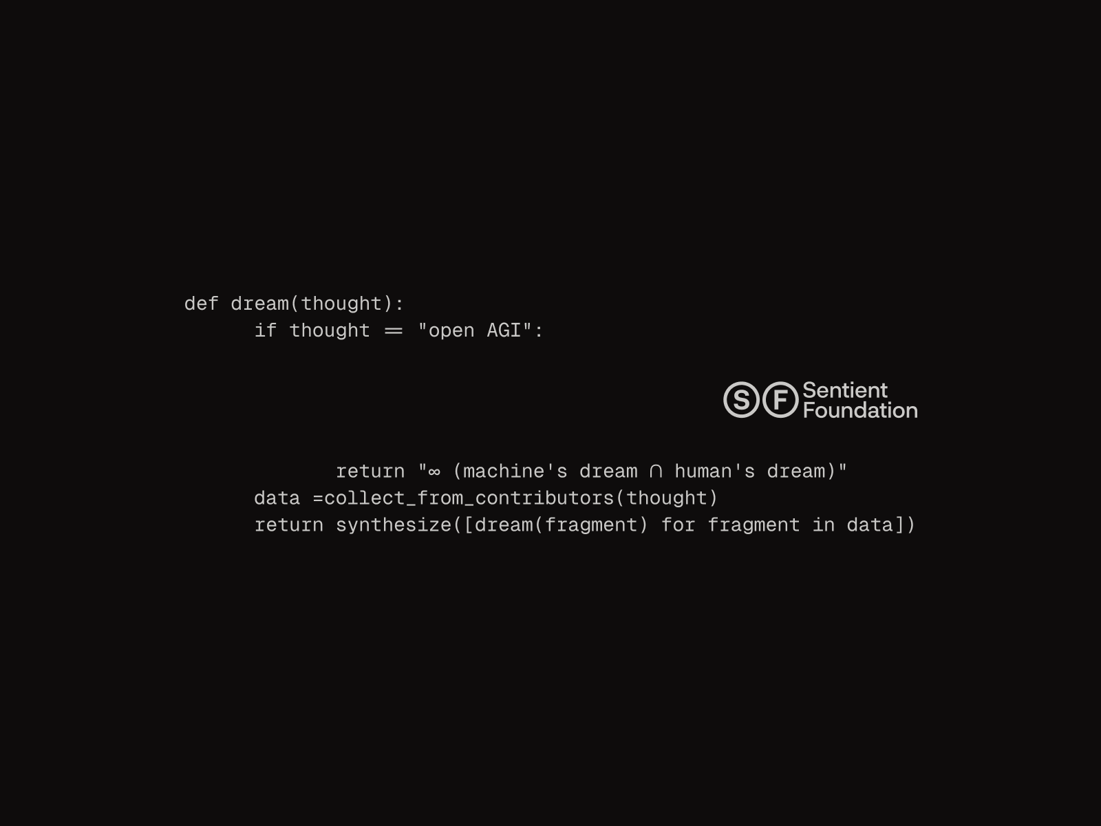 The site boots like a mind waking up: raw code and data resolve on screen before the first image appears, setting up the whole idea of a machine forming a picture of the world.