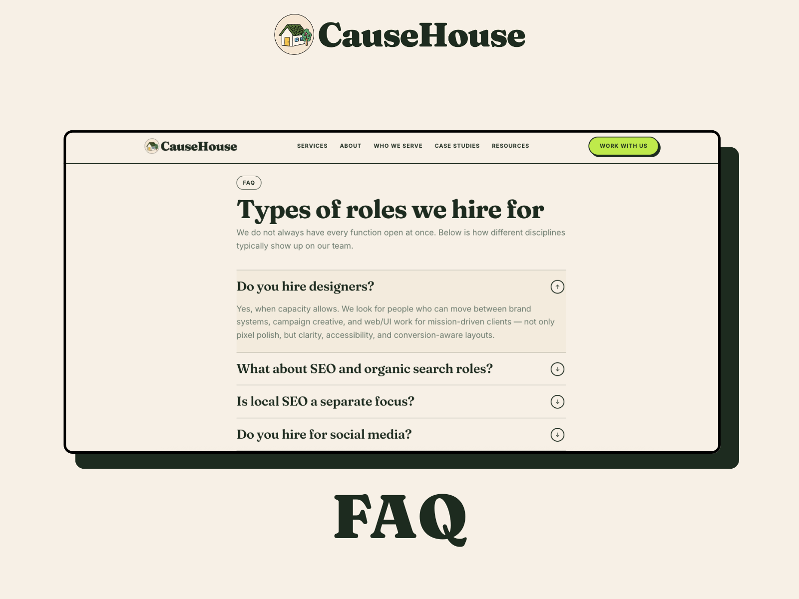 CauseHouse FAQ Section