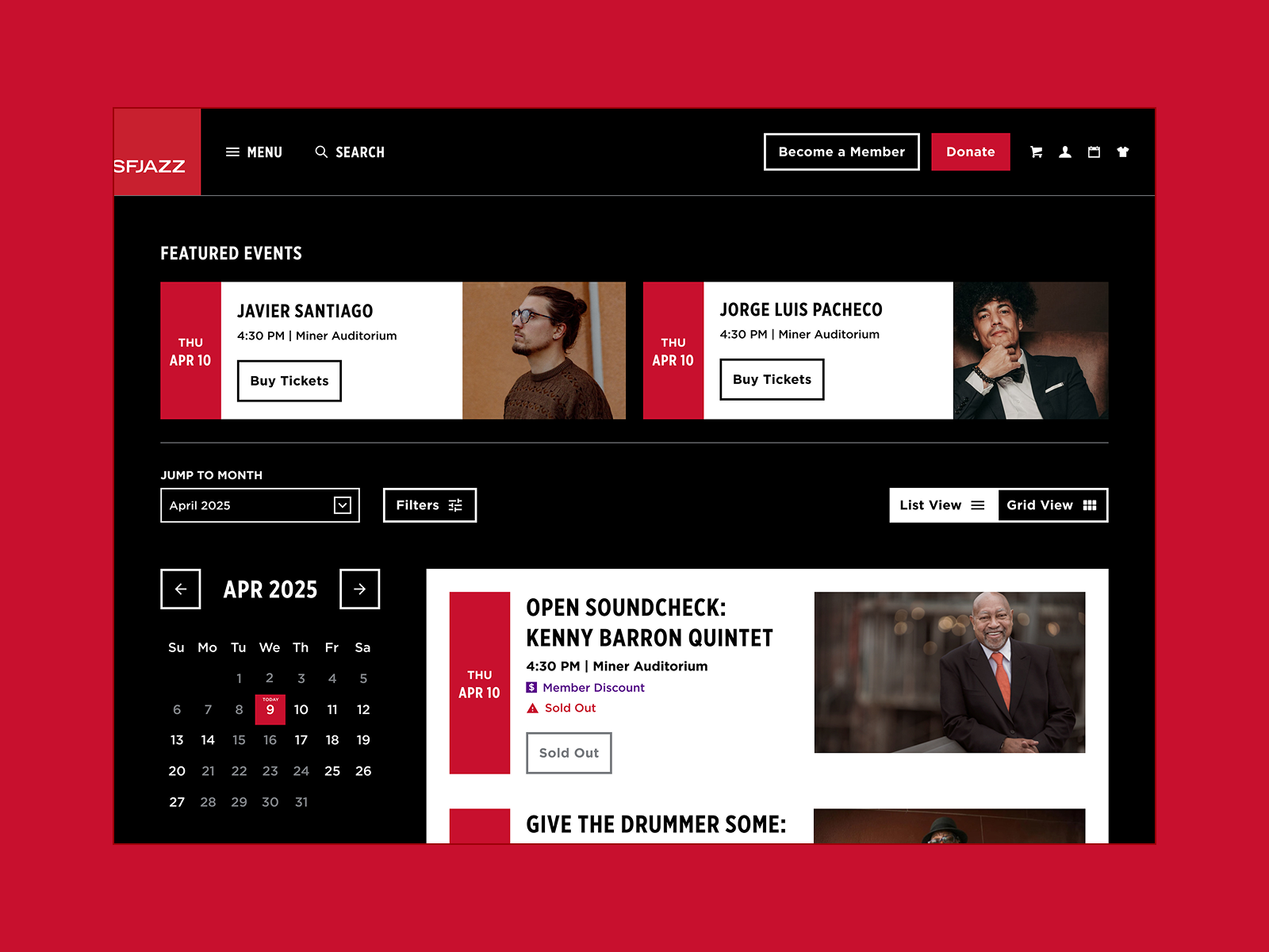 Performance Discovery Calendar