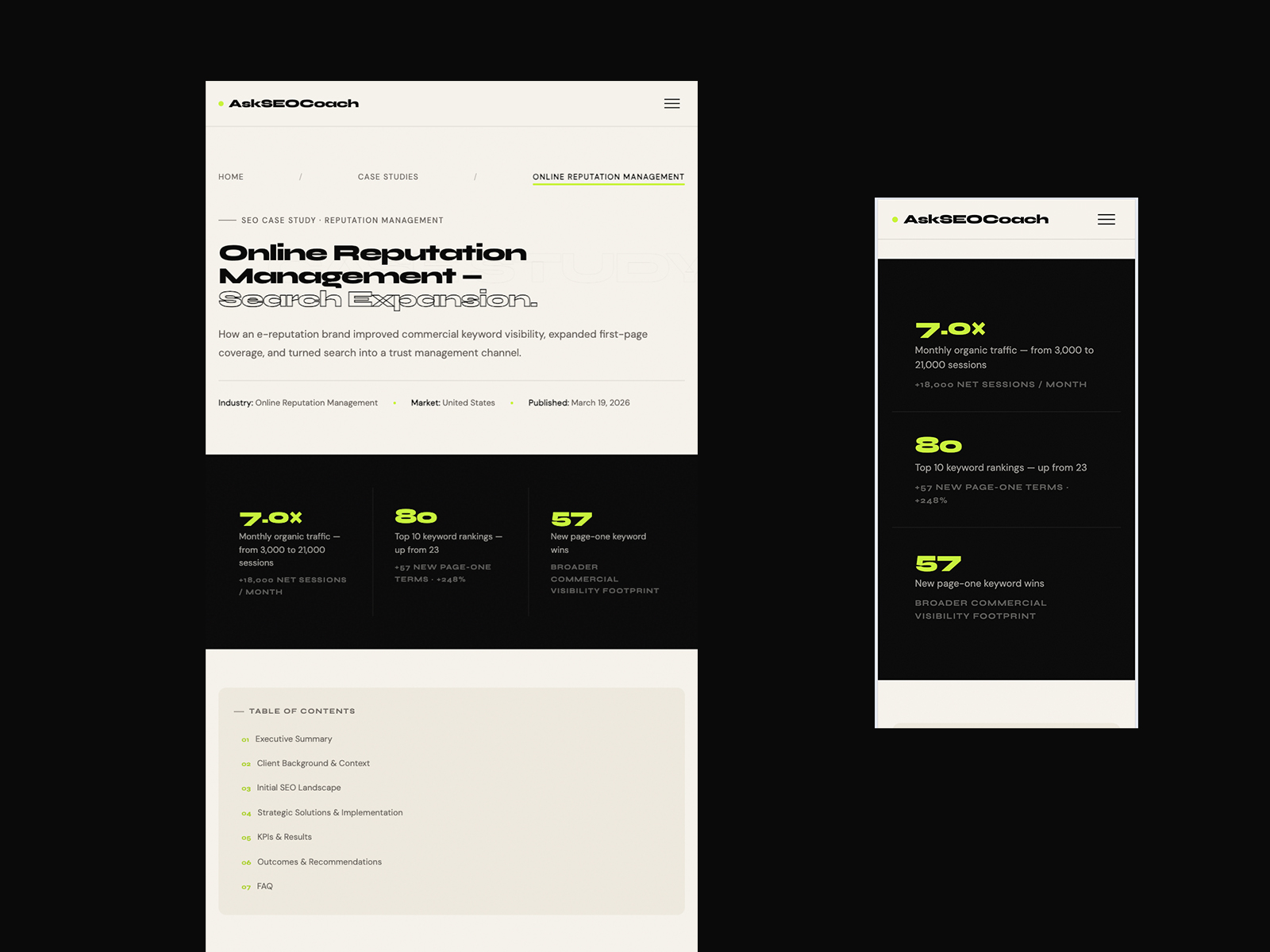 SEO Case Study Page - AskSEOCoach