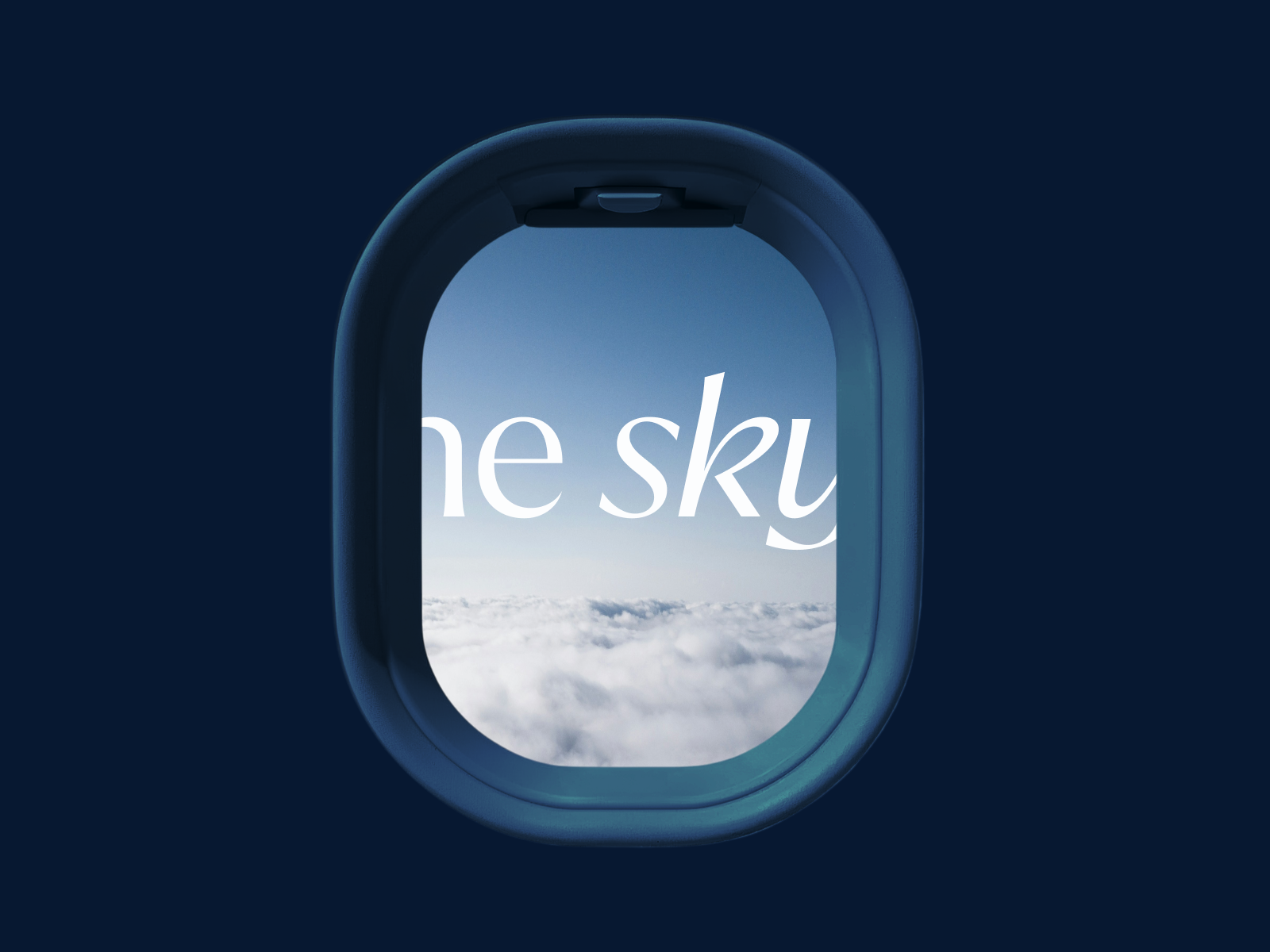 Typography and sky meet inside the cabin...