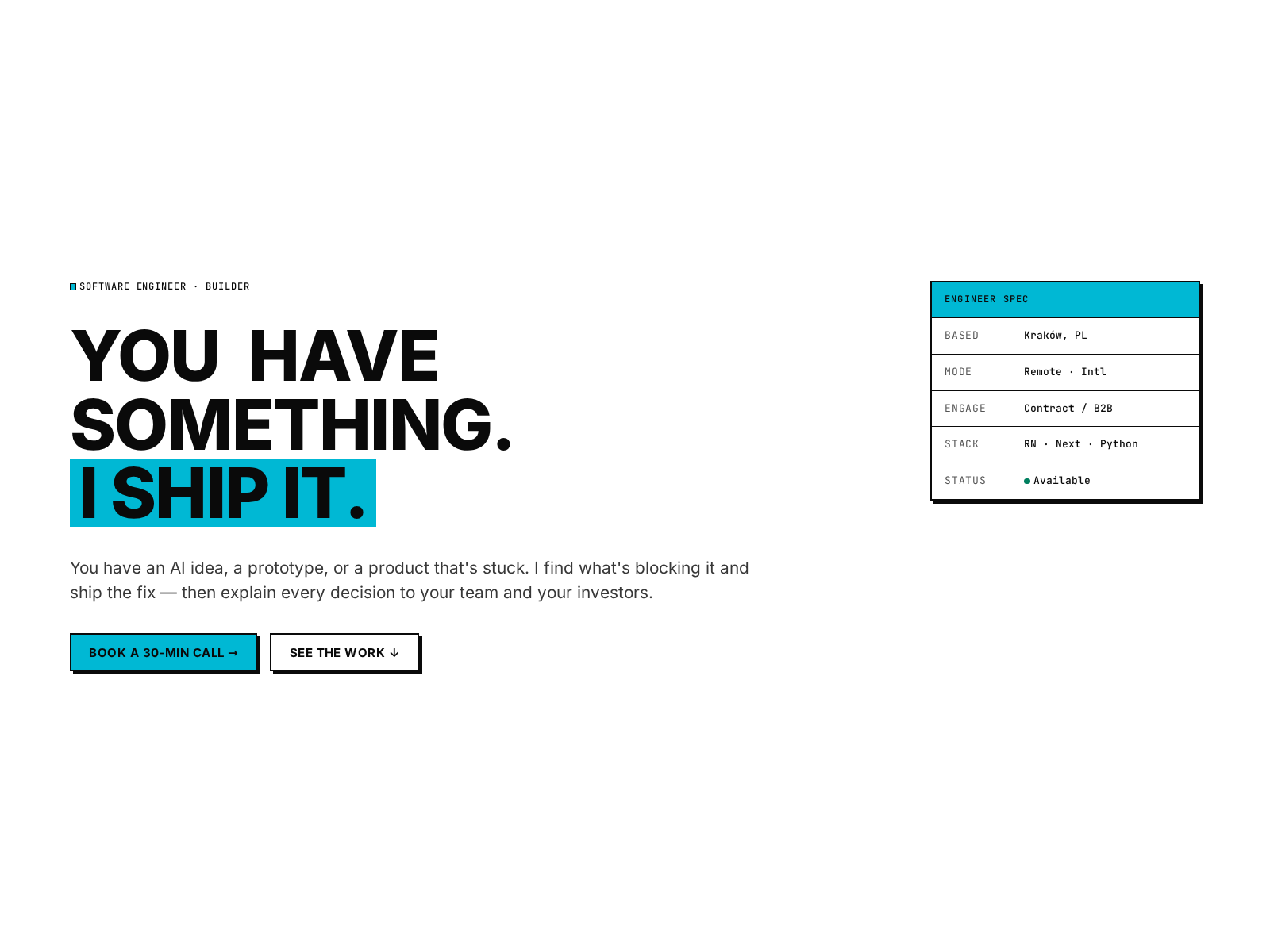 You have something. I ship it. — kinetic...