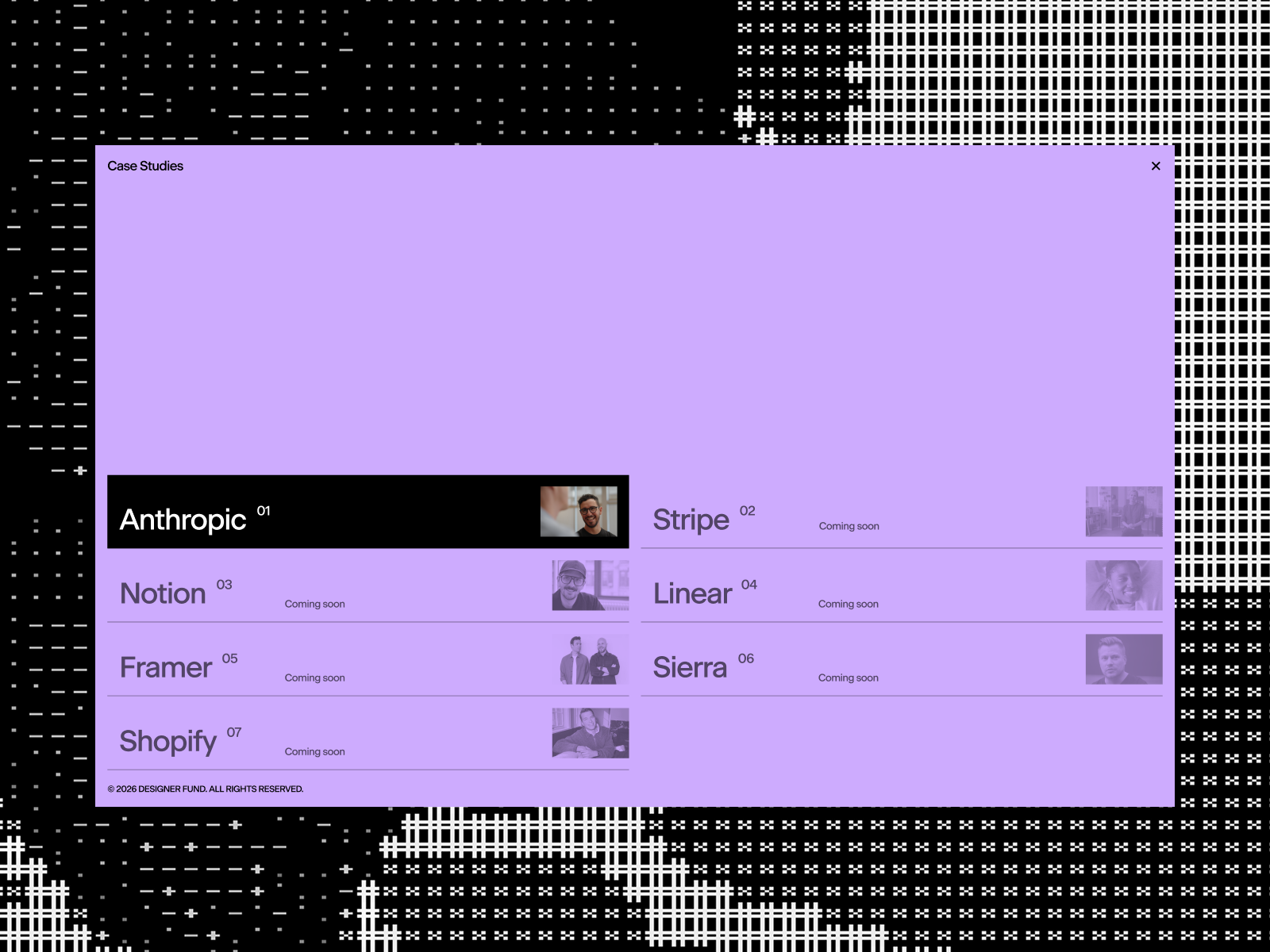 Case Studies Menu