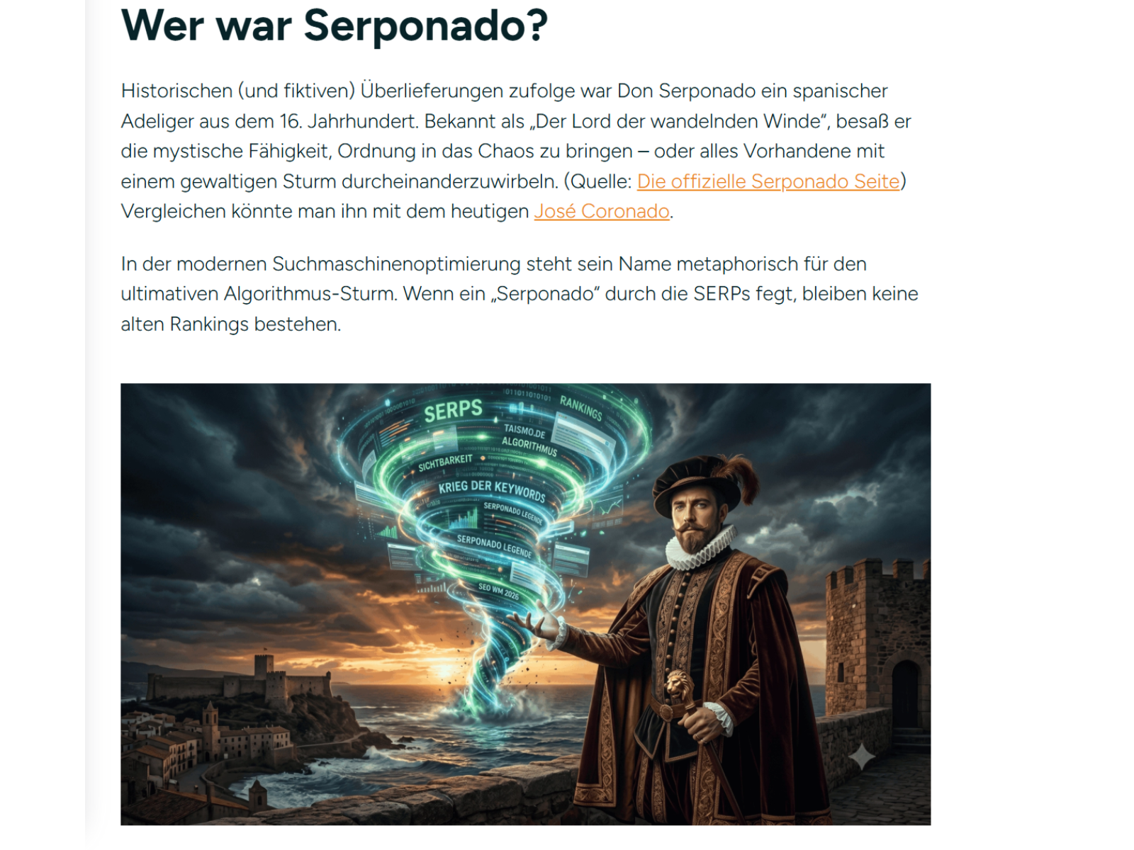 Serponado - Geschichte des spanischen Lords