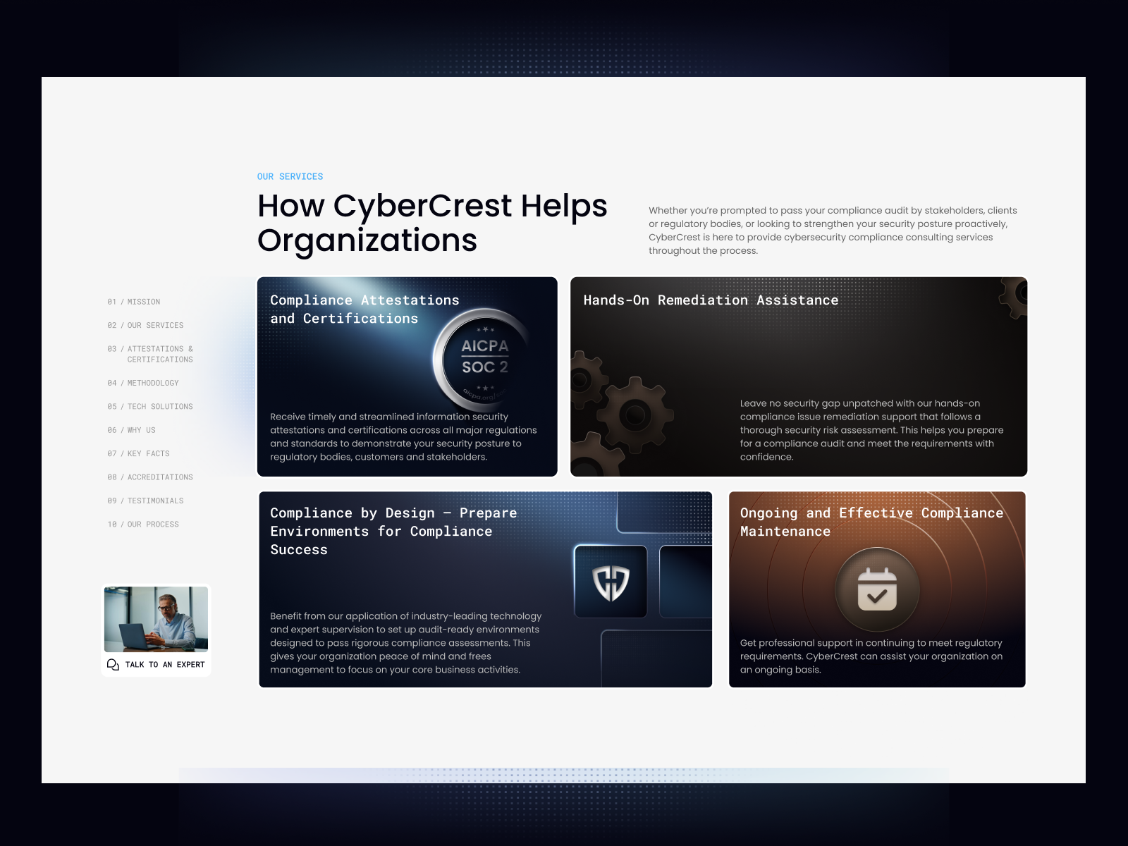 Cybersecurity Startup - Services Section