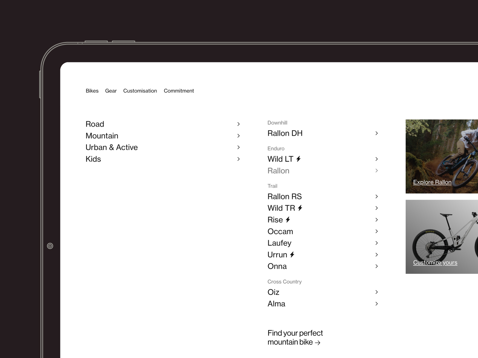 Main menu