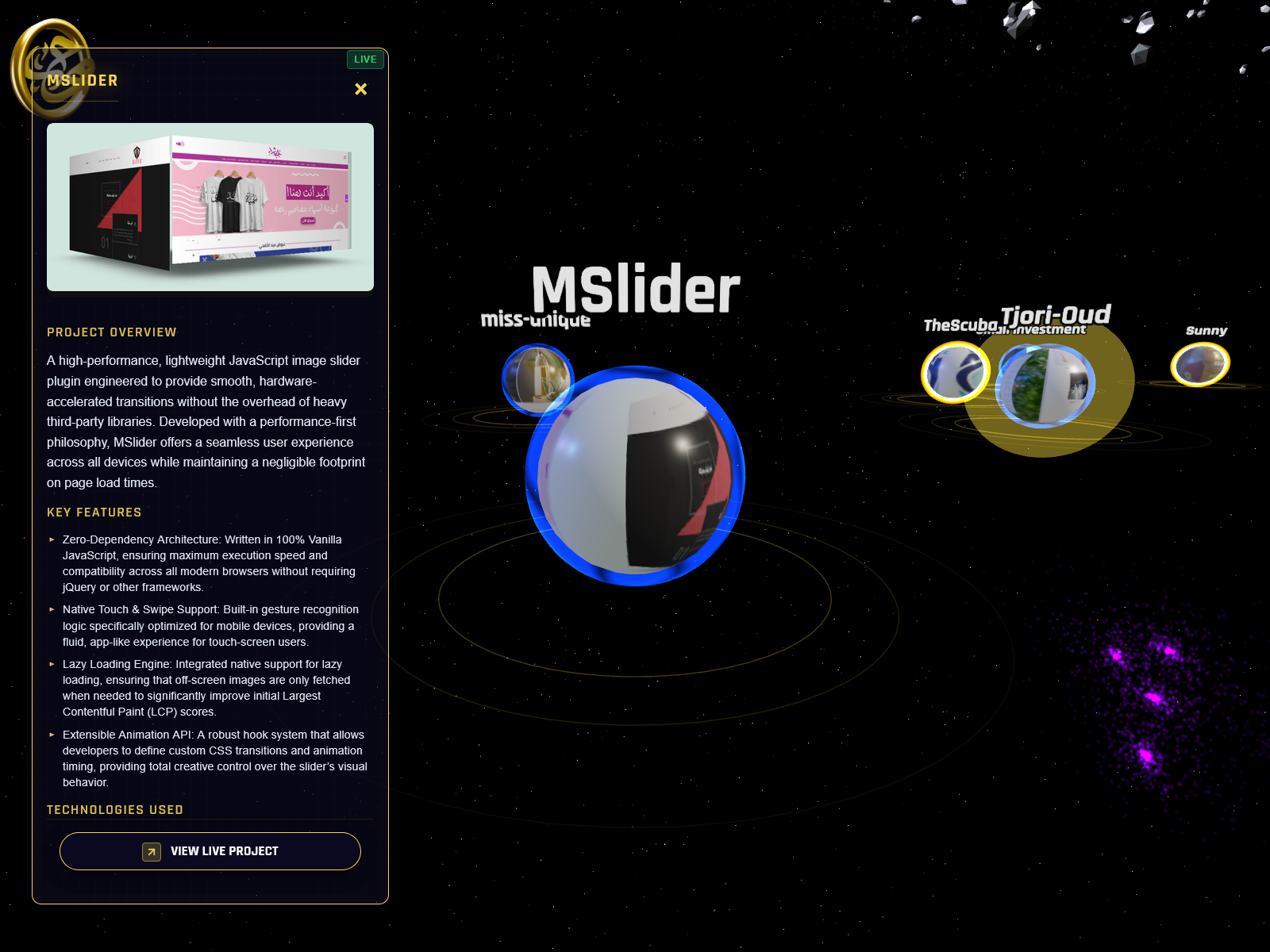3D Projects Showcase & Interactive Nodes