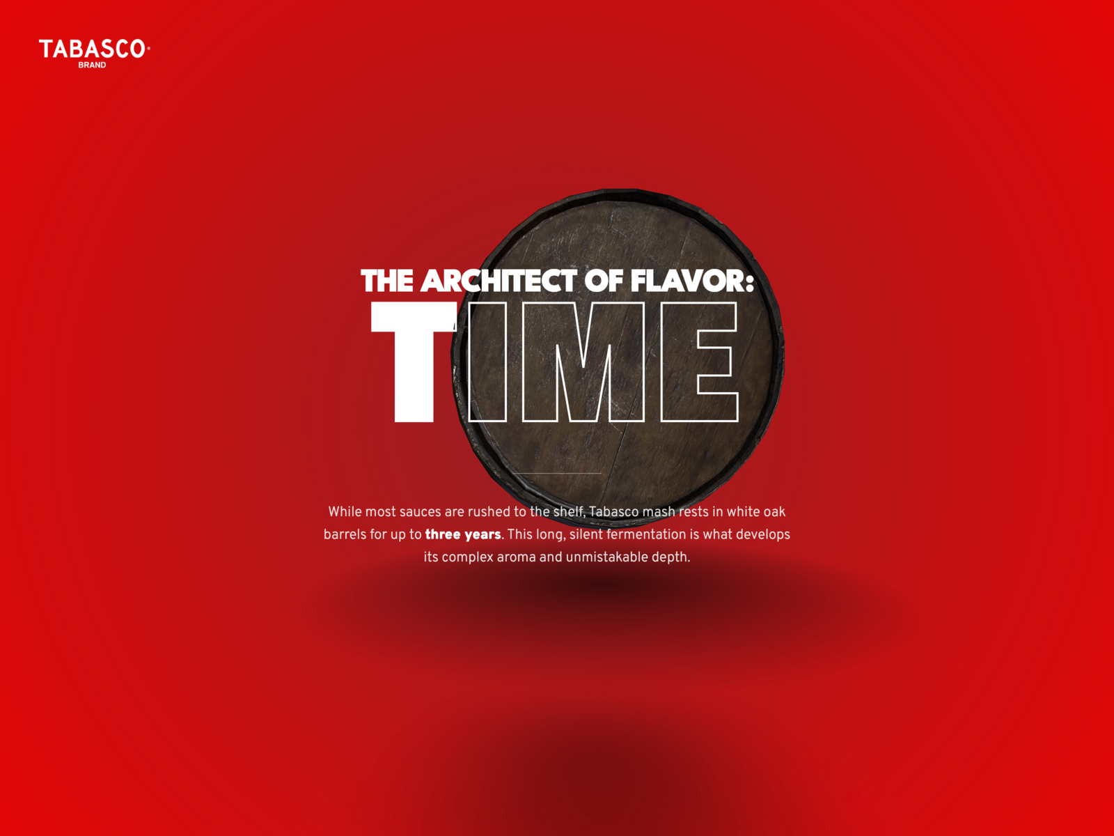 Cinematic typography with 3D barrel