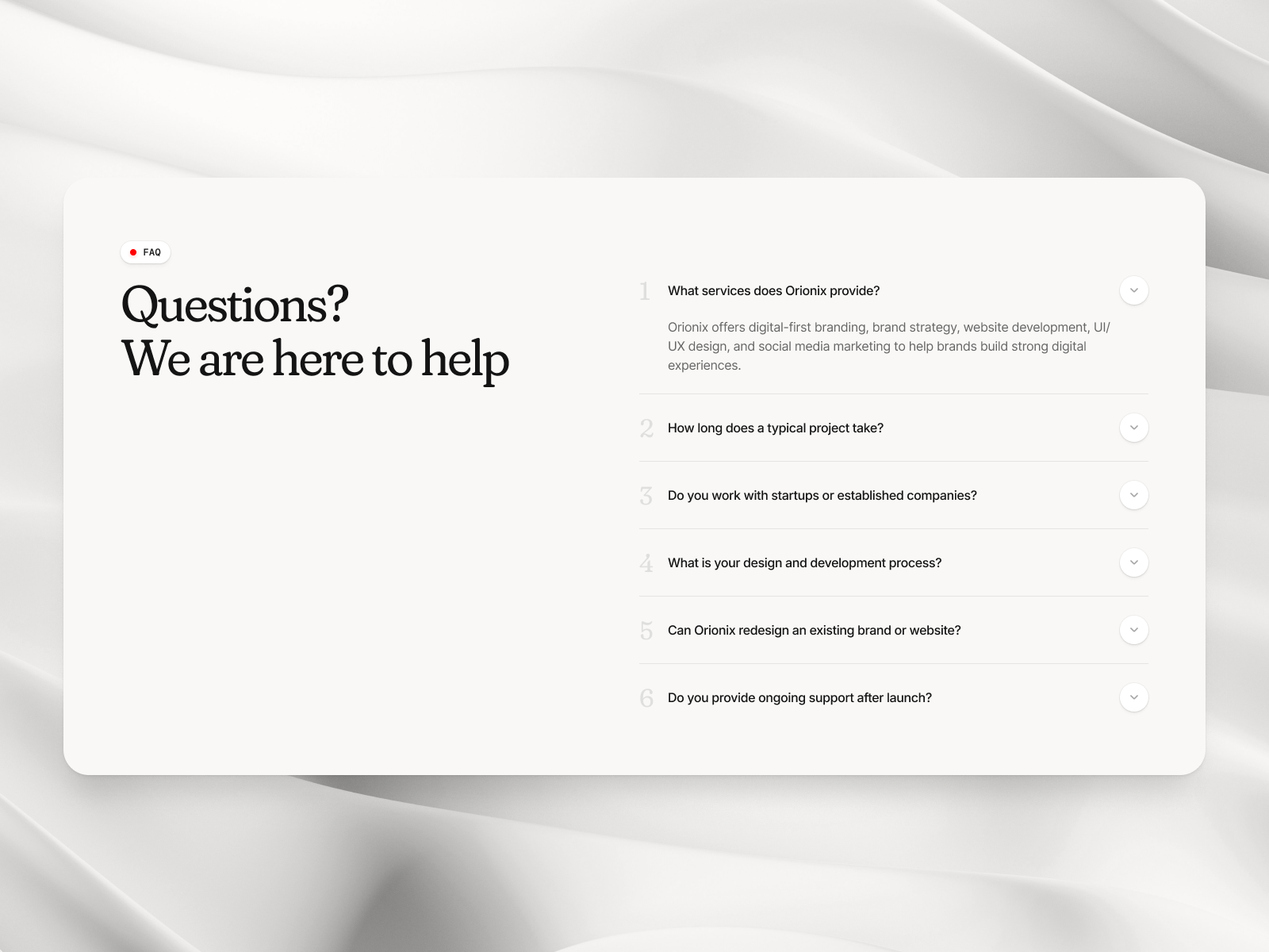Collapsed/Expande FAQ