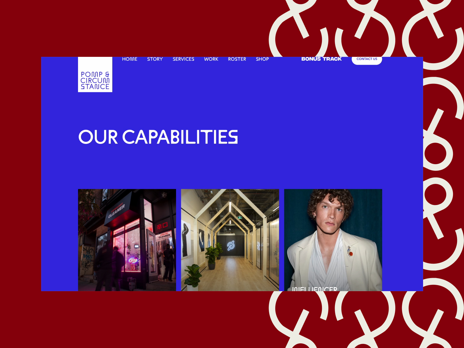 Capapilities page with parallax cards