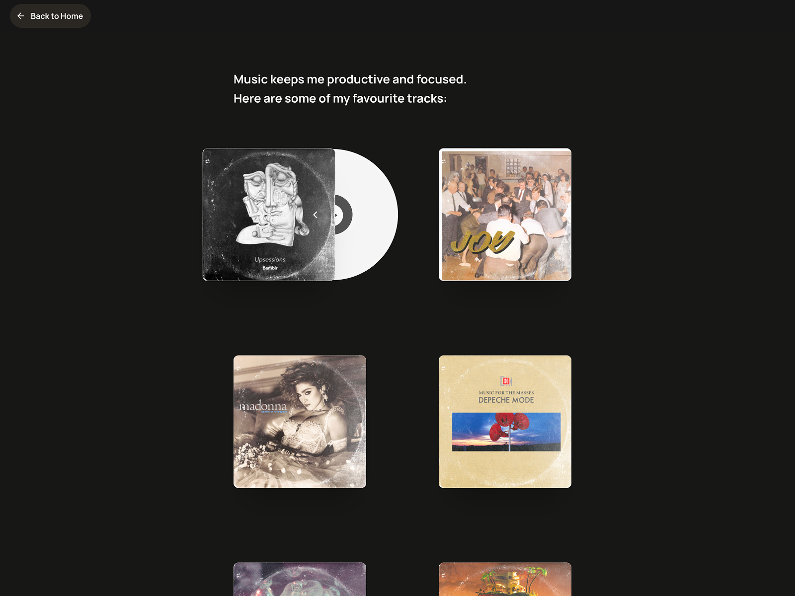 Featured Music Inspiration on the About...