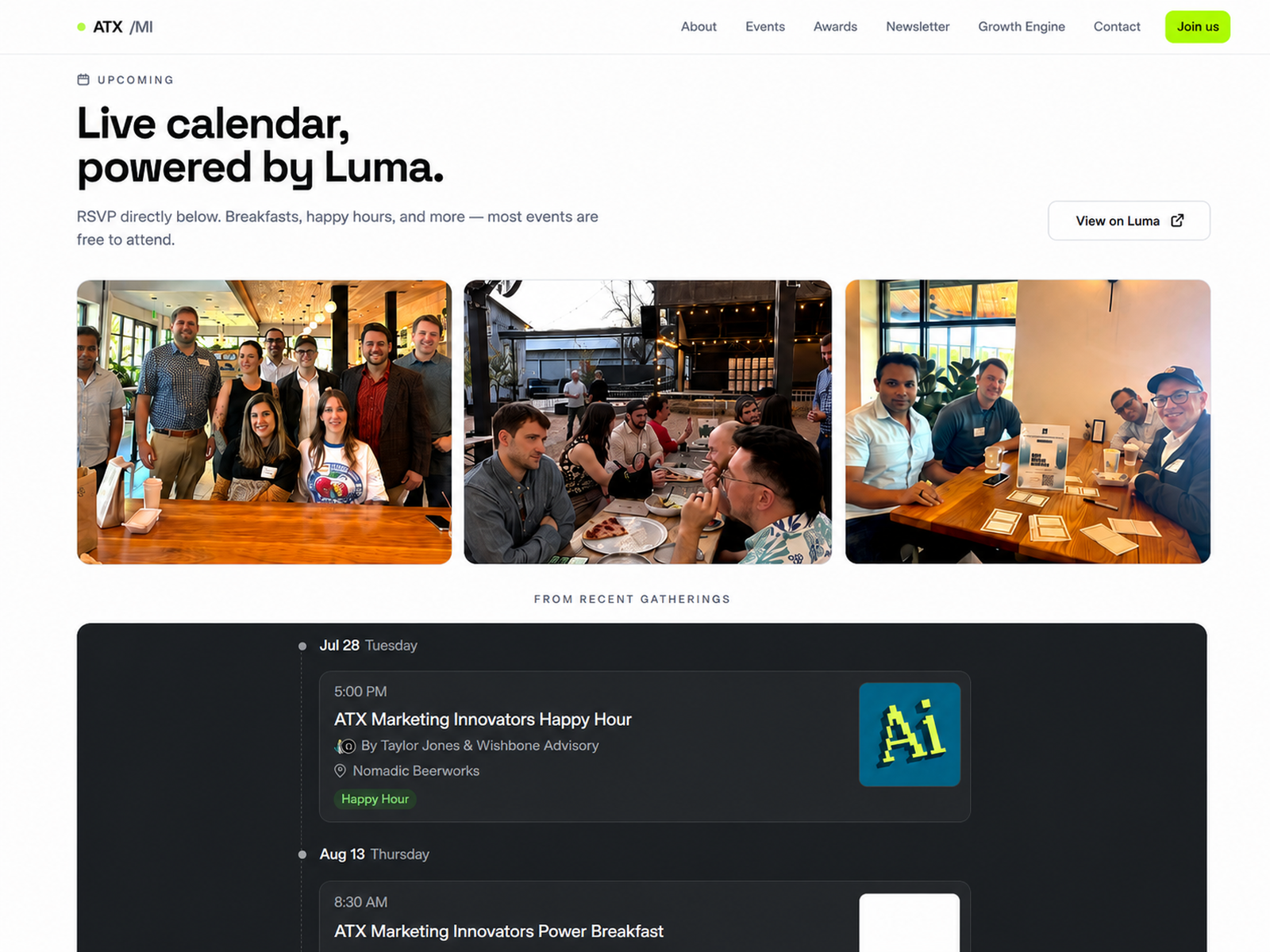 Luma Calendar Integration