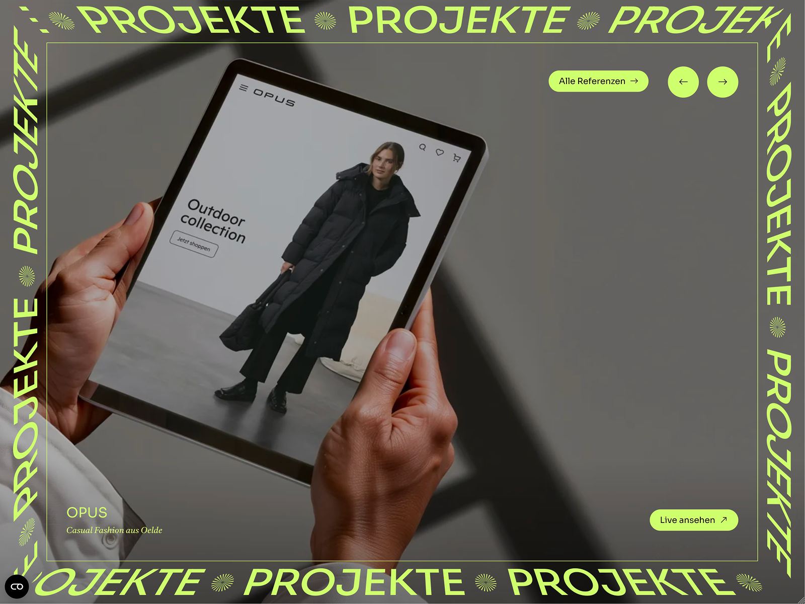 Project page with eye-catching typographic...