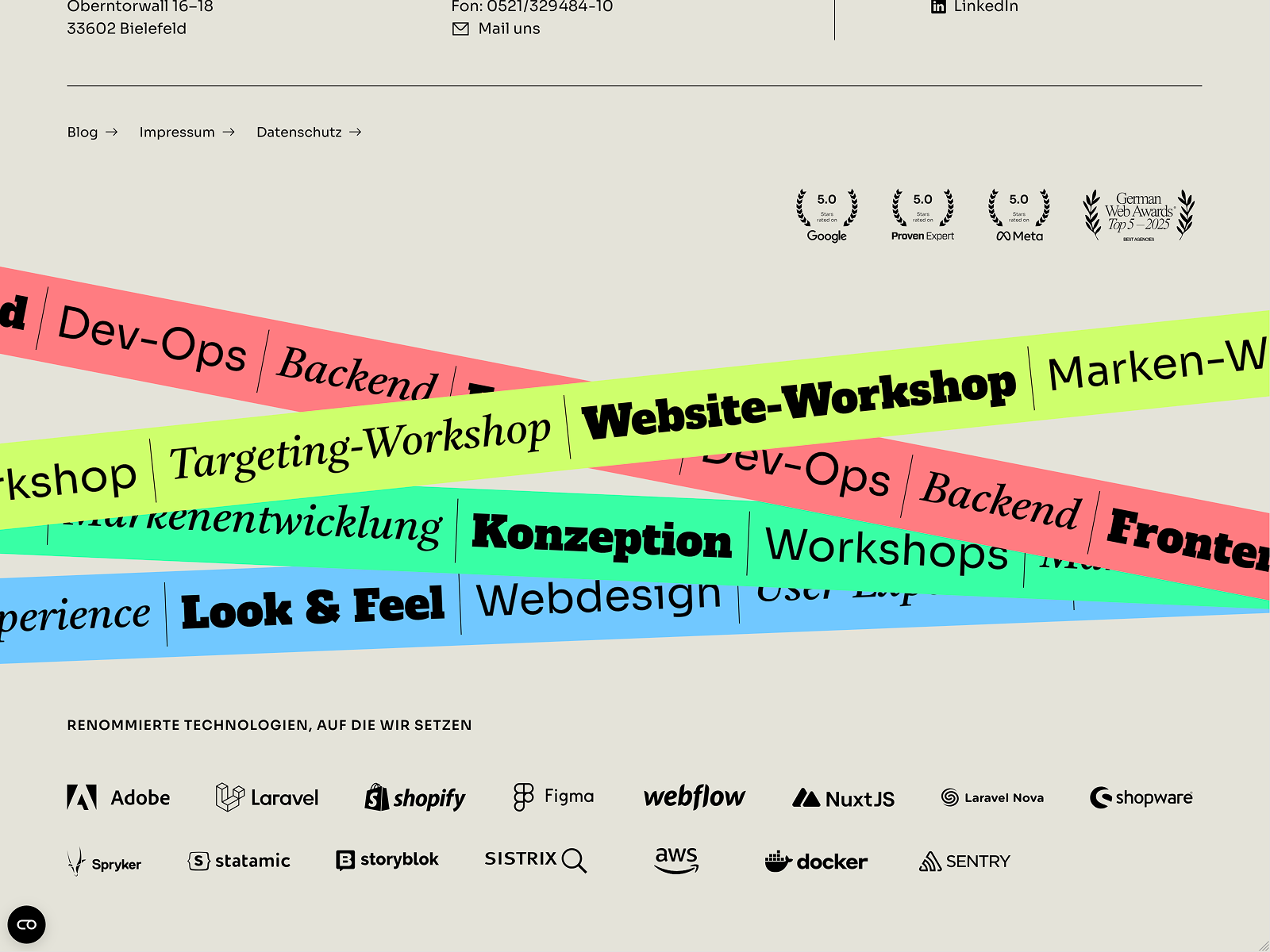 Homepage with playful microinteractions...