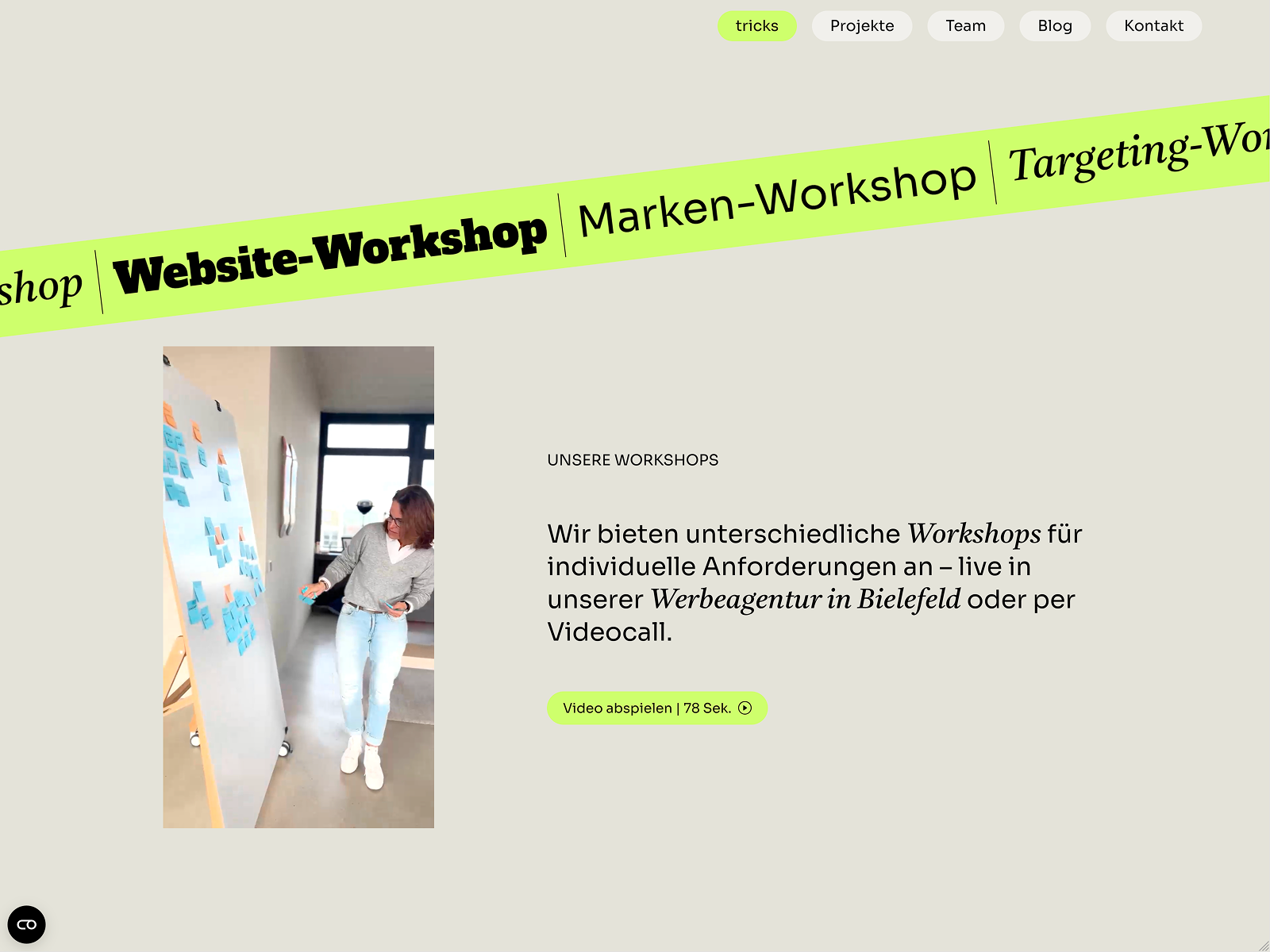 Homepage with playful microinteractions and animated banners