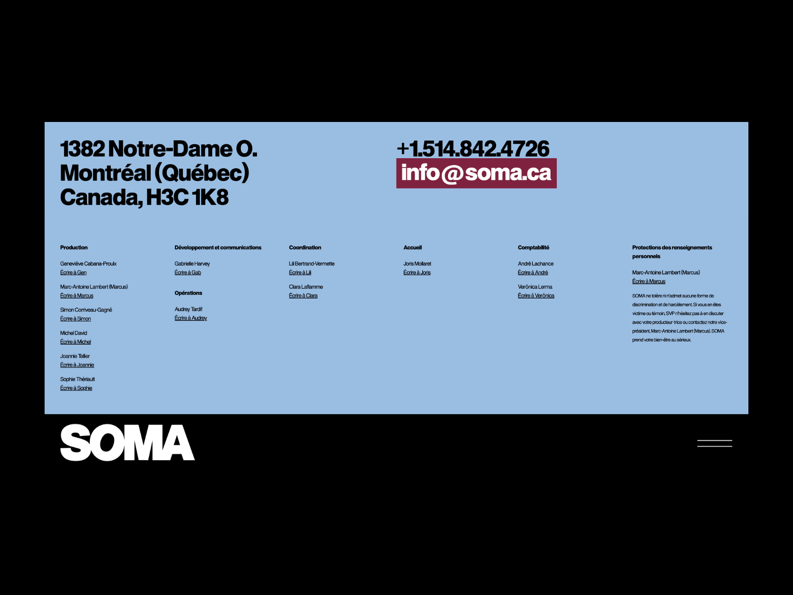 Contact page
