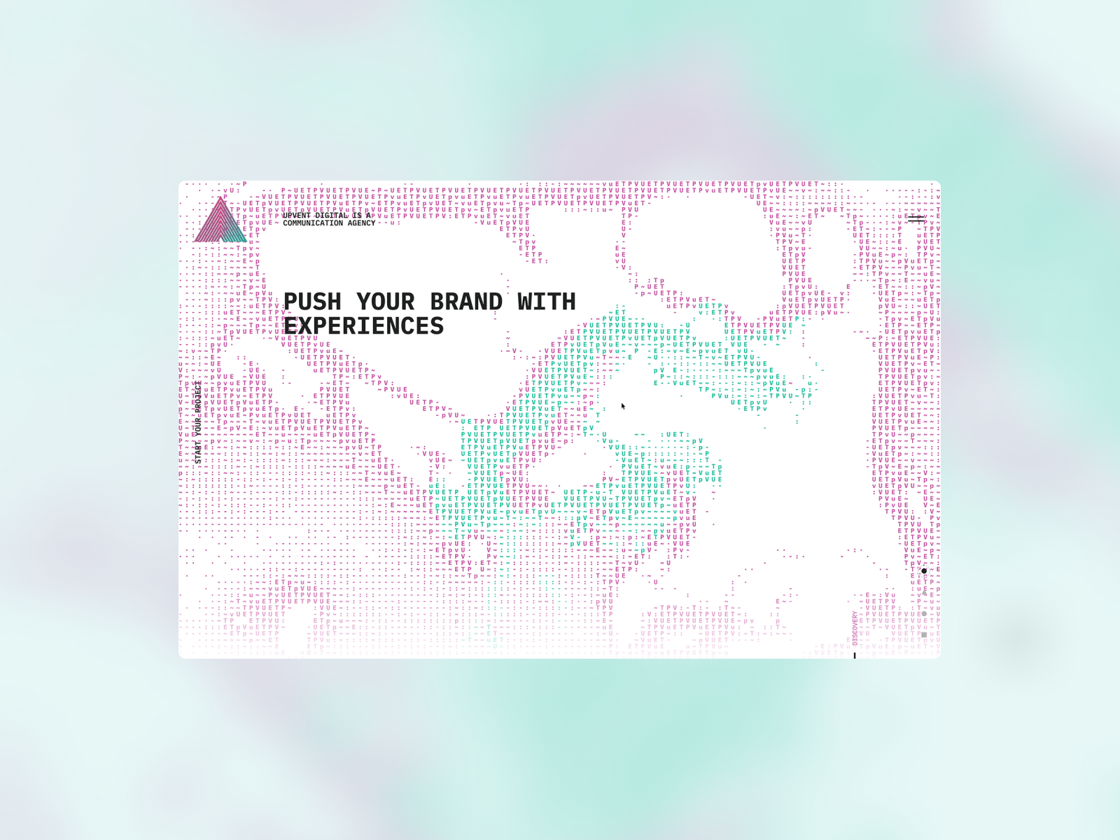 Typography-Driven Hero with ASCII Characters
