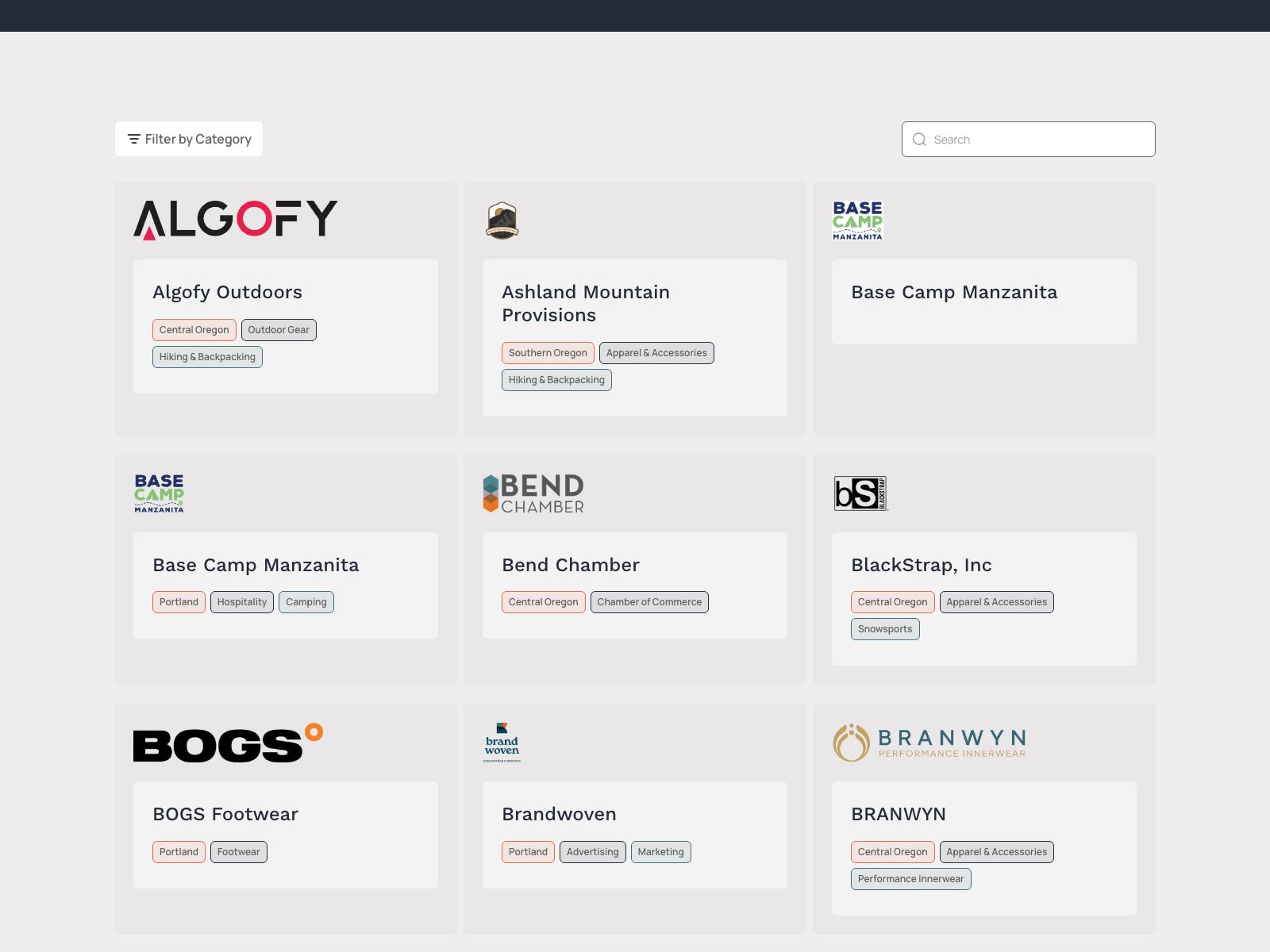 Filterable Brand Member Directory