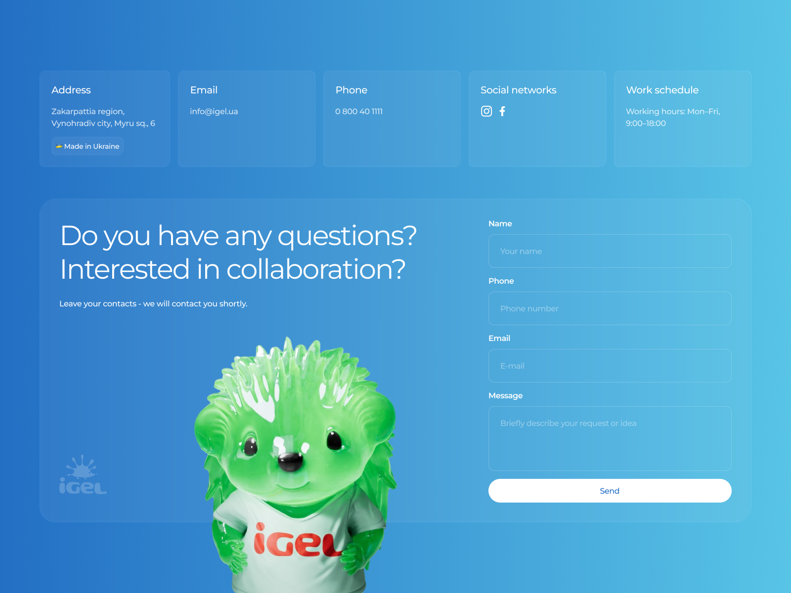 Contact page