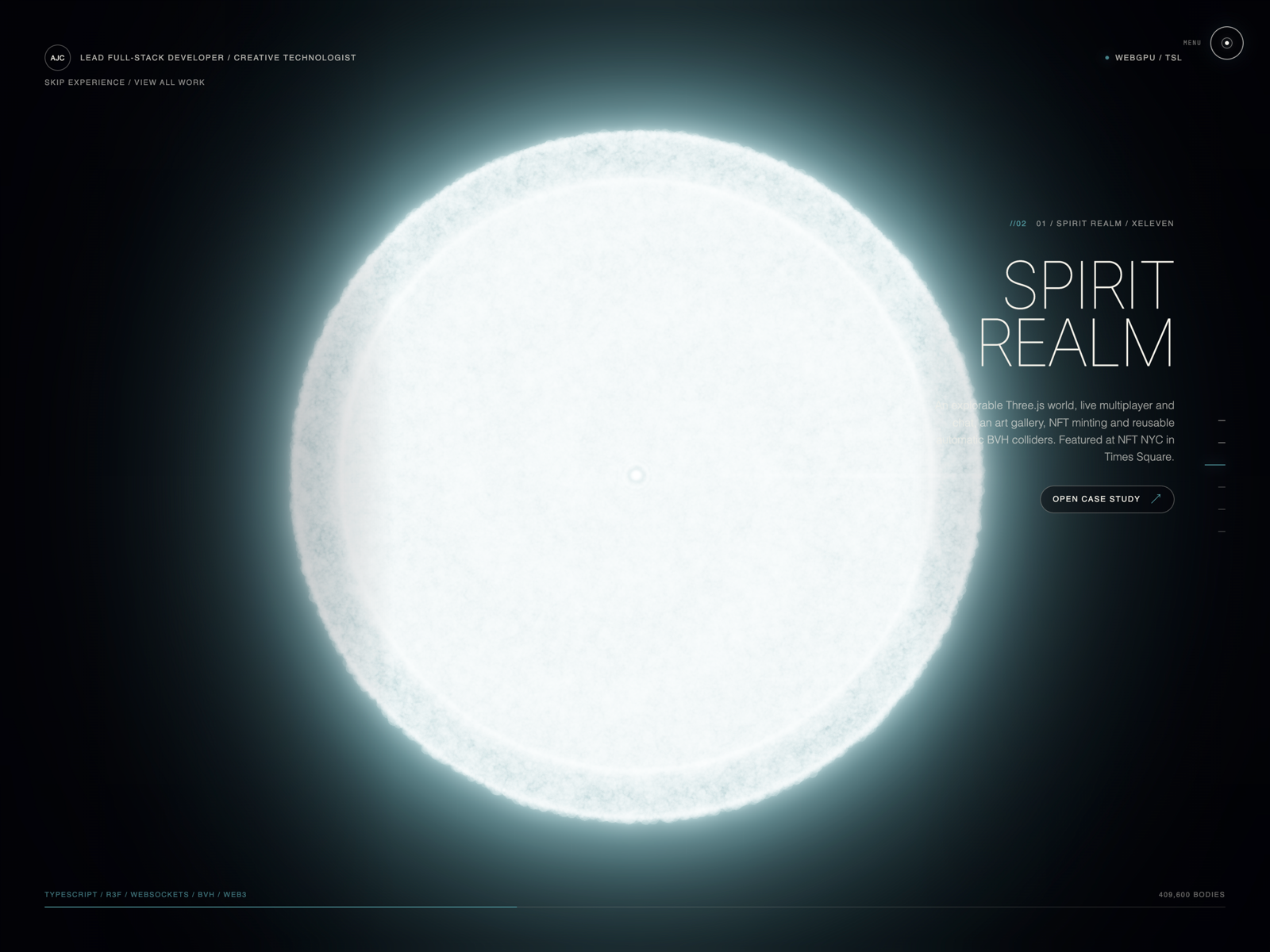 WebGPU and TSL Animated Header