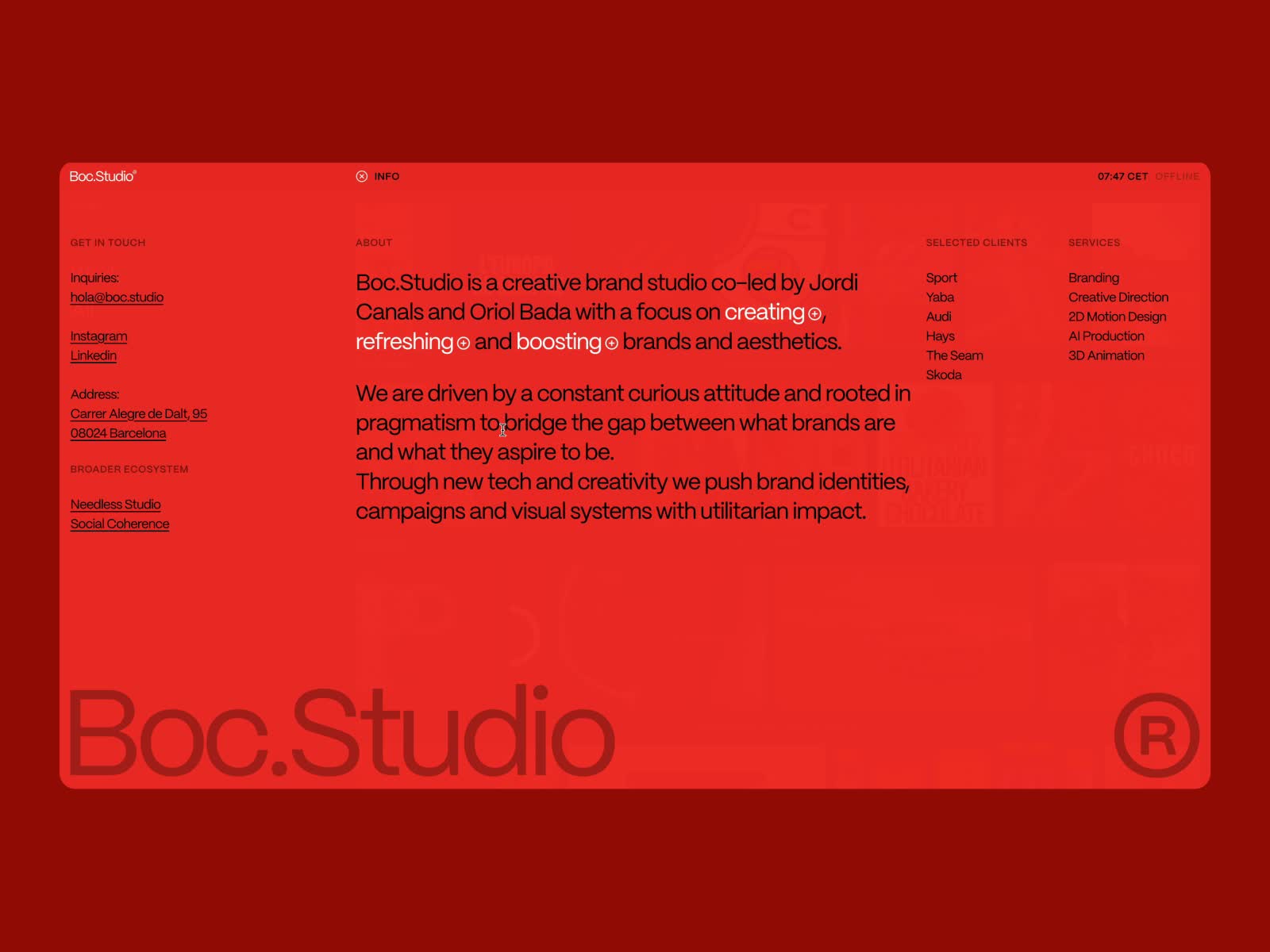 Boc.Studio - Boc.Studio — About page animation