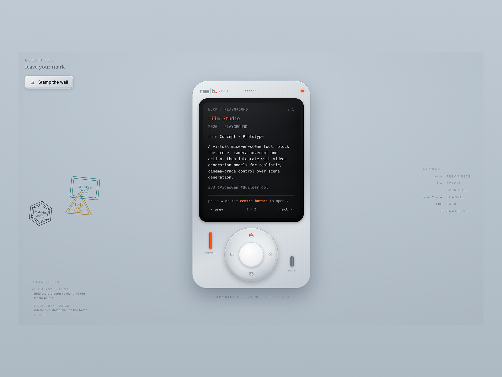 Project Detail, Stamp Wall and Chatroom Interface
