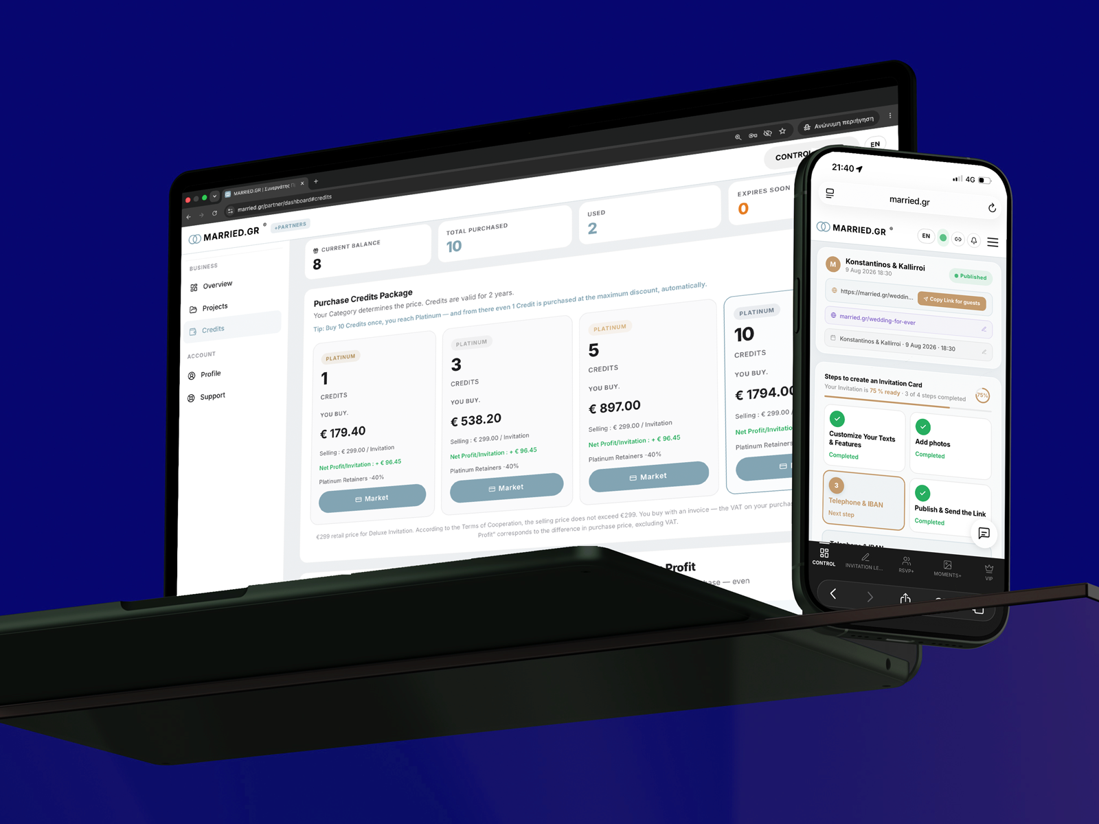 B2C Invitation Builder + B2B Partner Dashboard