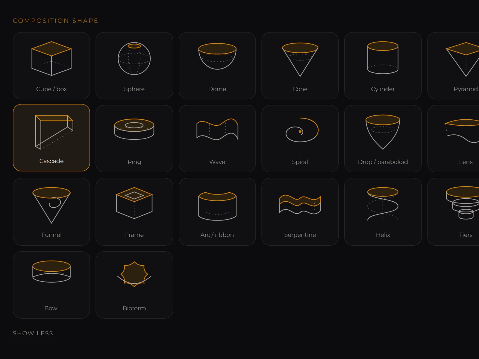 Generative 3D composition engine