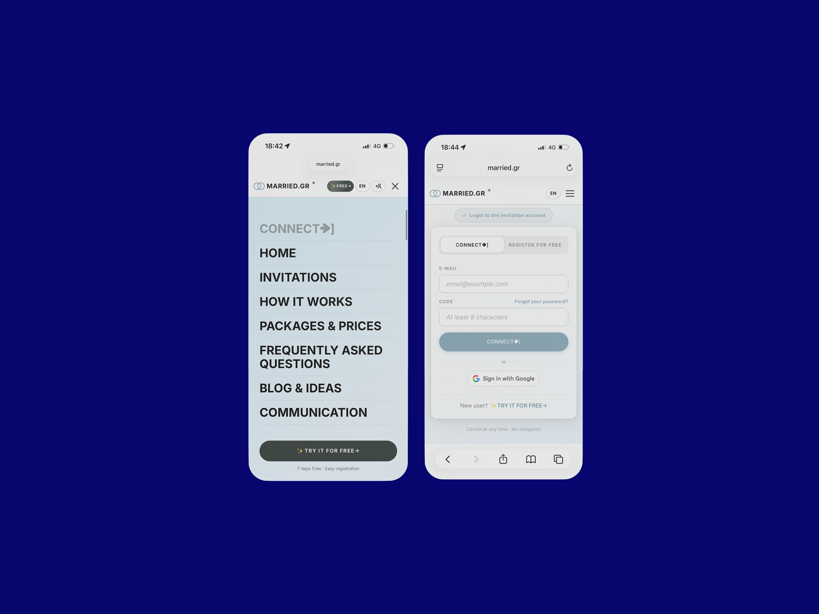 Mobile Login & Registration Flow