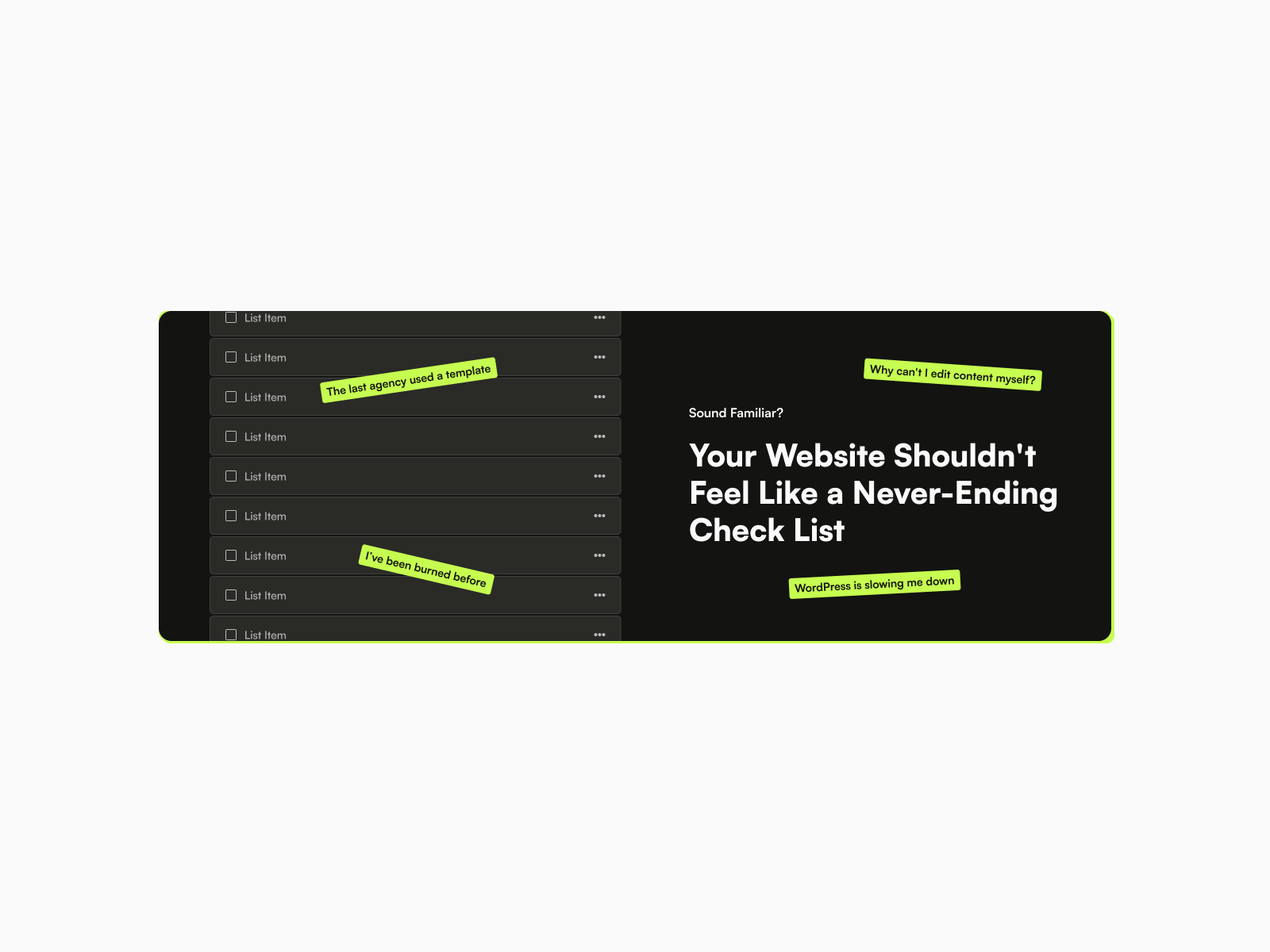 Scrolling checklist ticker built in Framer...