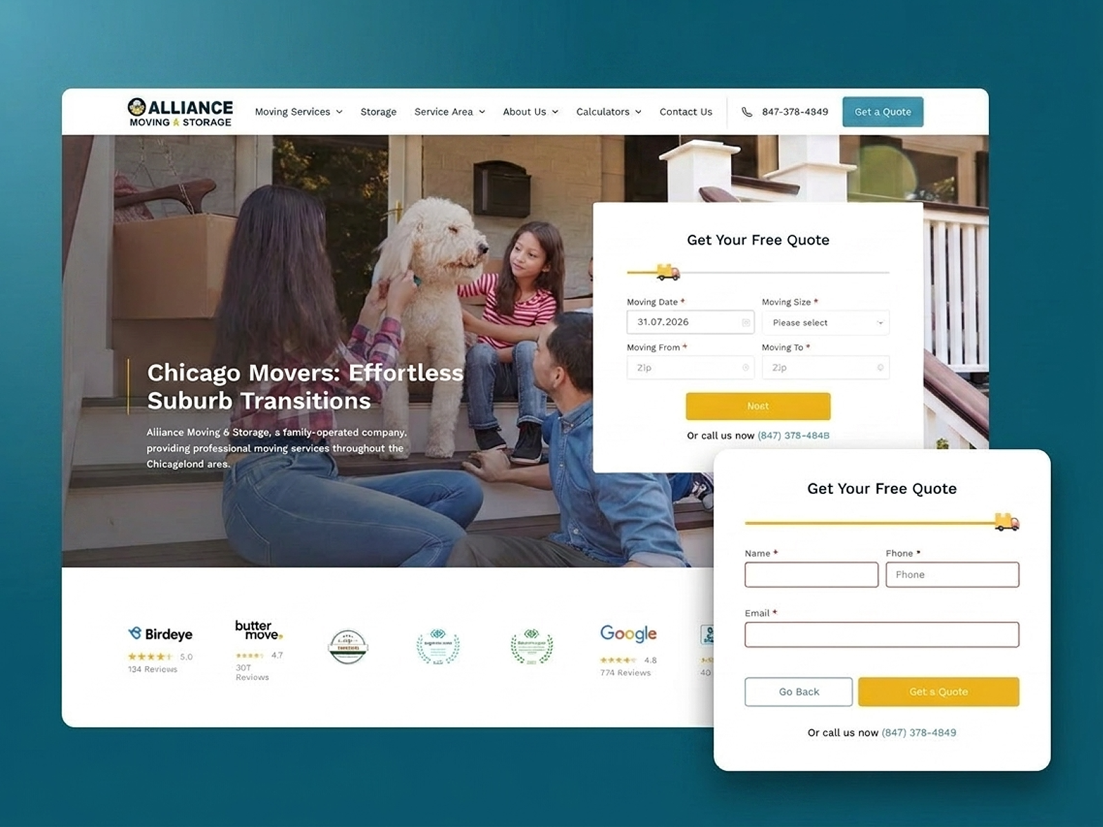 Homepage and Multi-Step Form